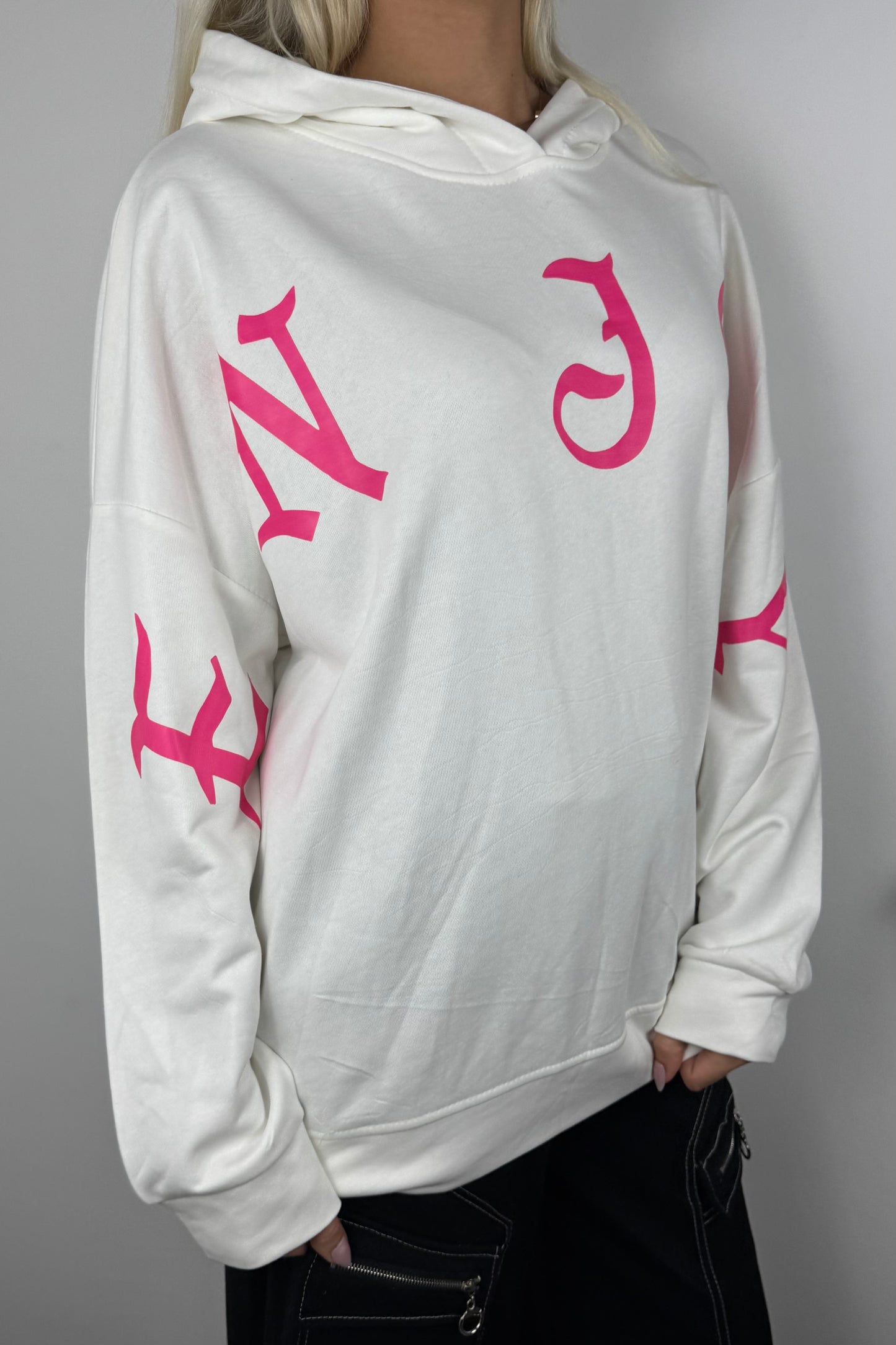 Oversize Hoodie „ENJOY“ –Weiß