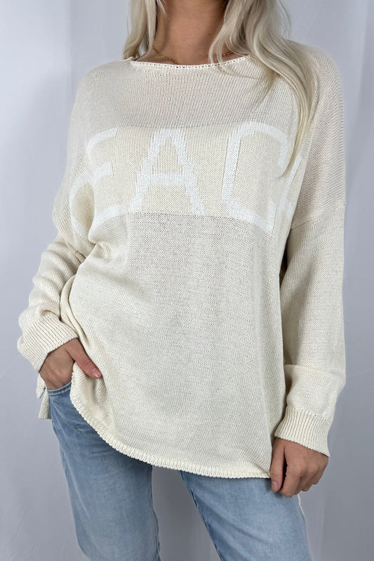 Damen Strickpullover „BEACH“ –Beige