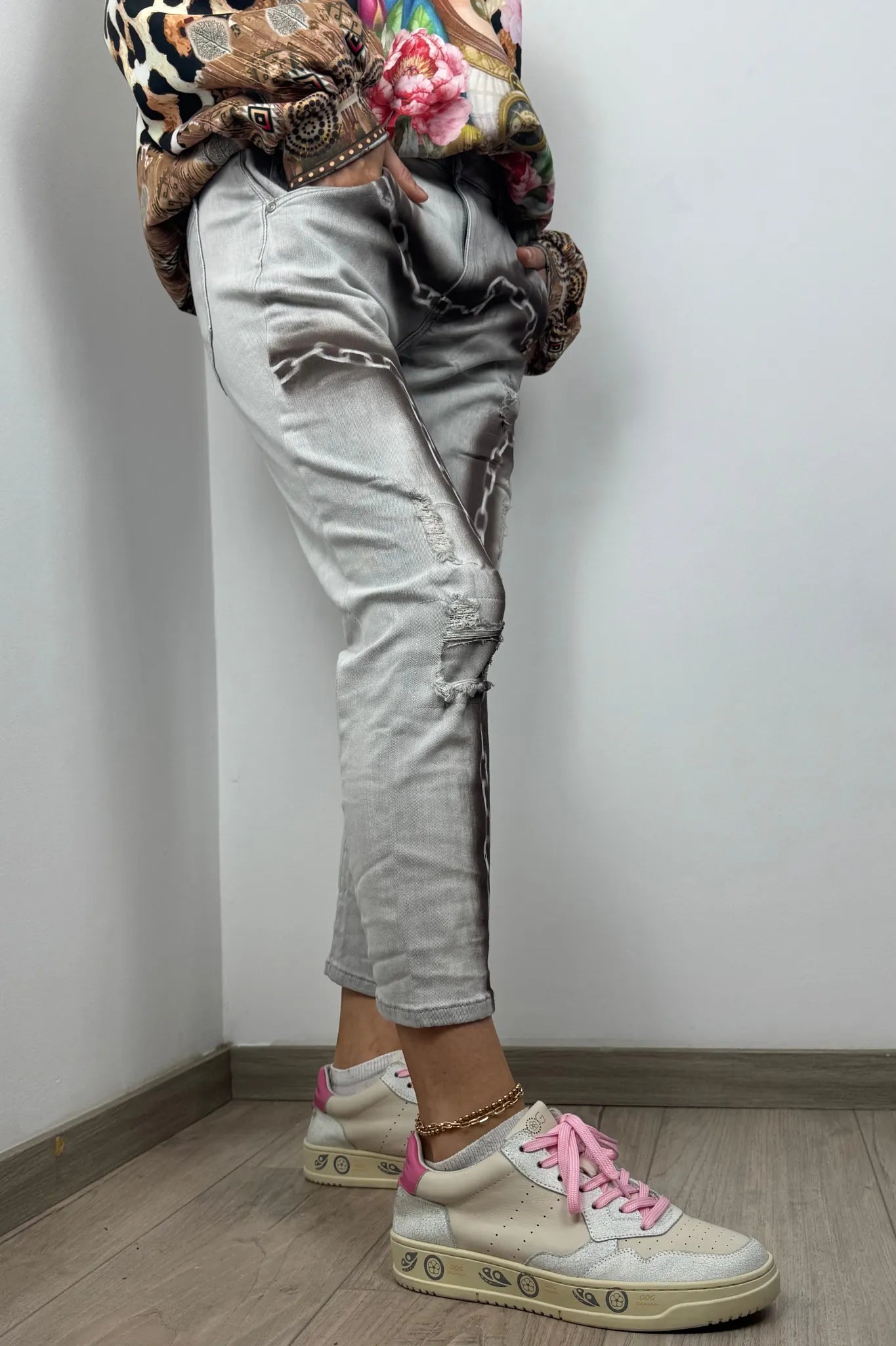 Stylische Jeans mit Ketten-Print – Slim Fit
