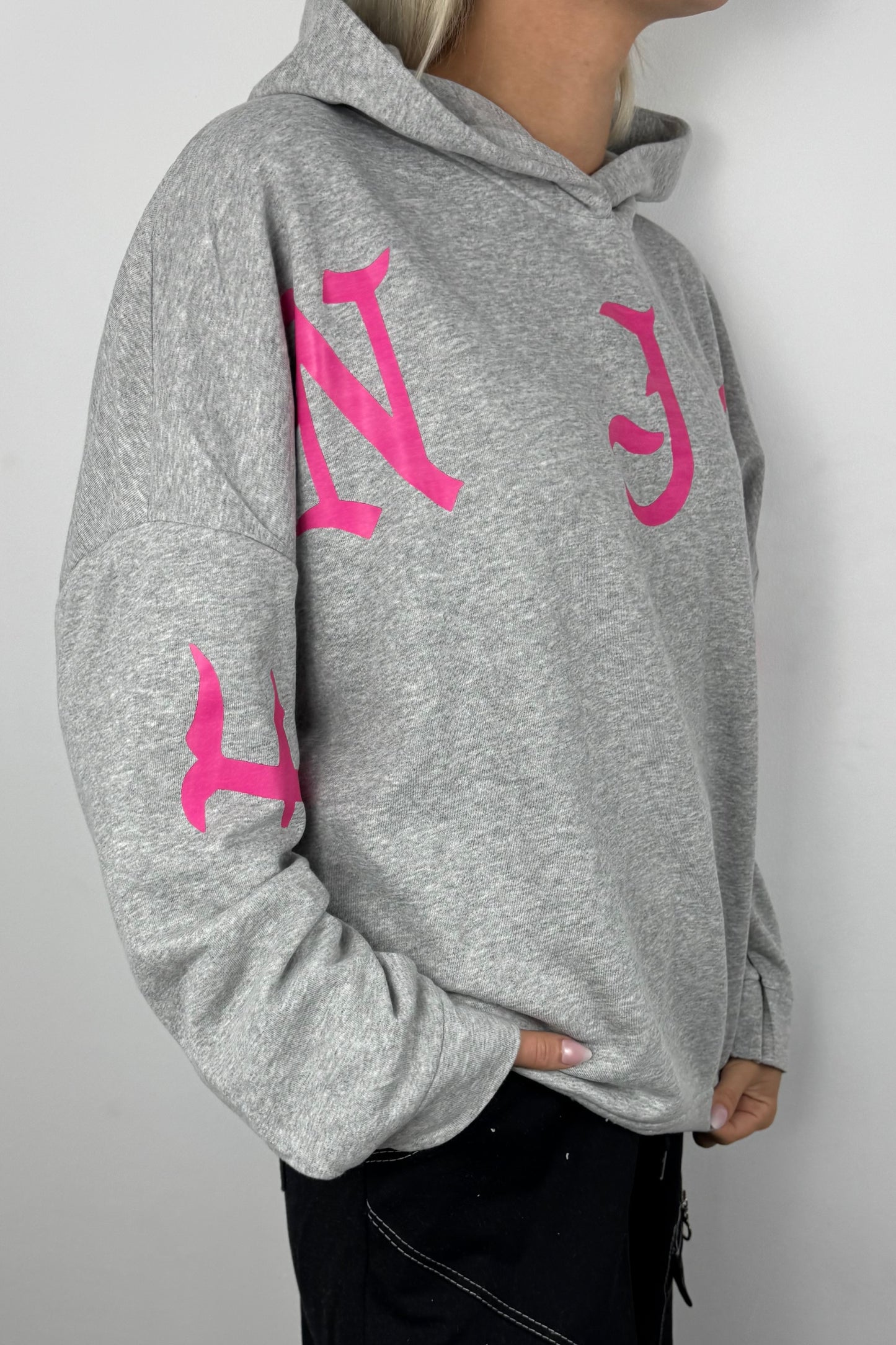 Oversize Hoodie „ENJOY“ –Grau