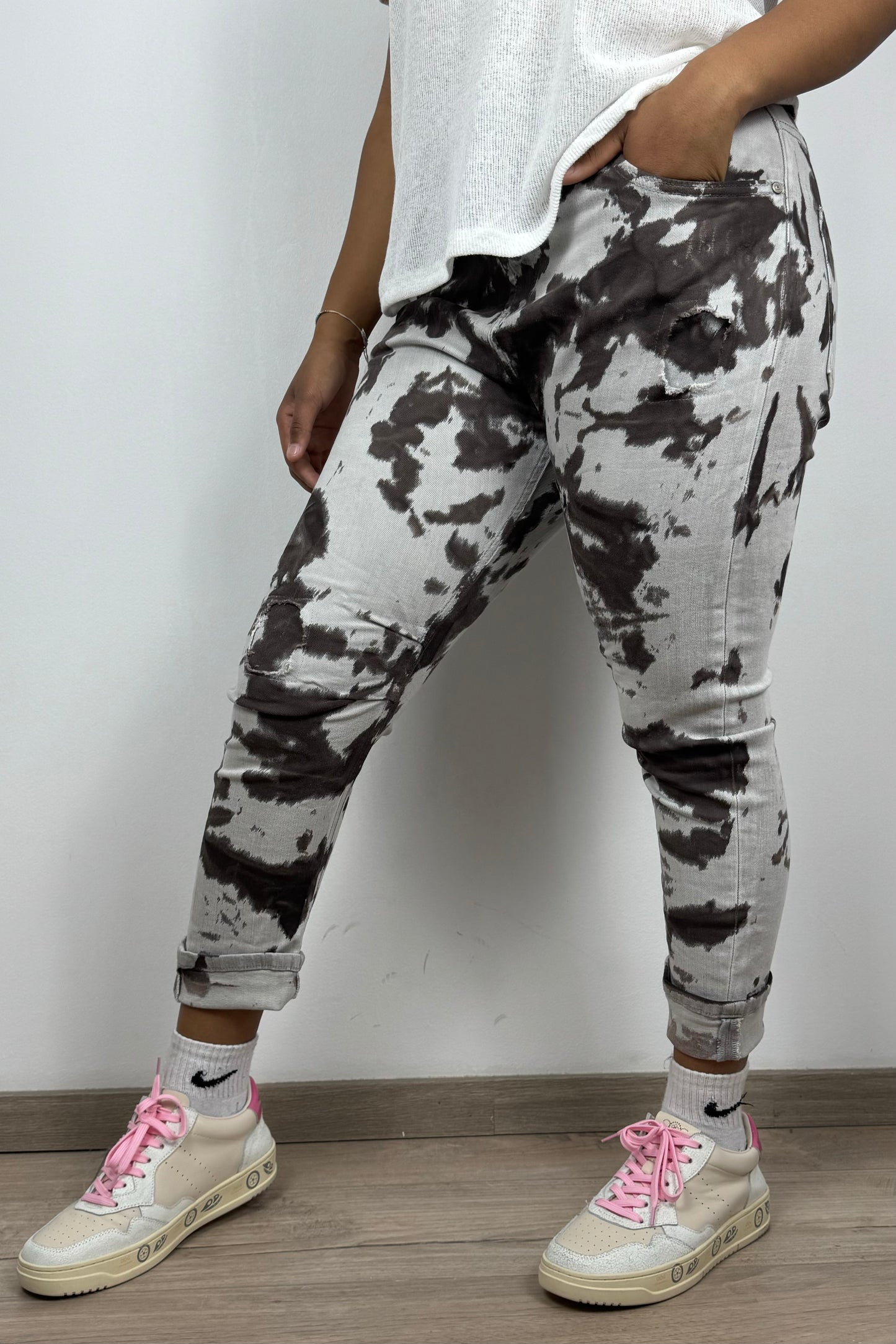 Trendige Damenjeans mit Batik-Waschung & Stretchanteil