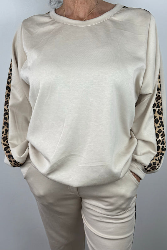 Sweatshirt mit Animal-Streifen an den Ärmeln