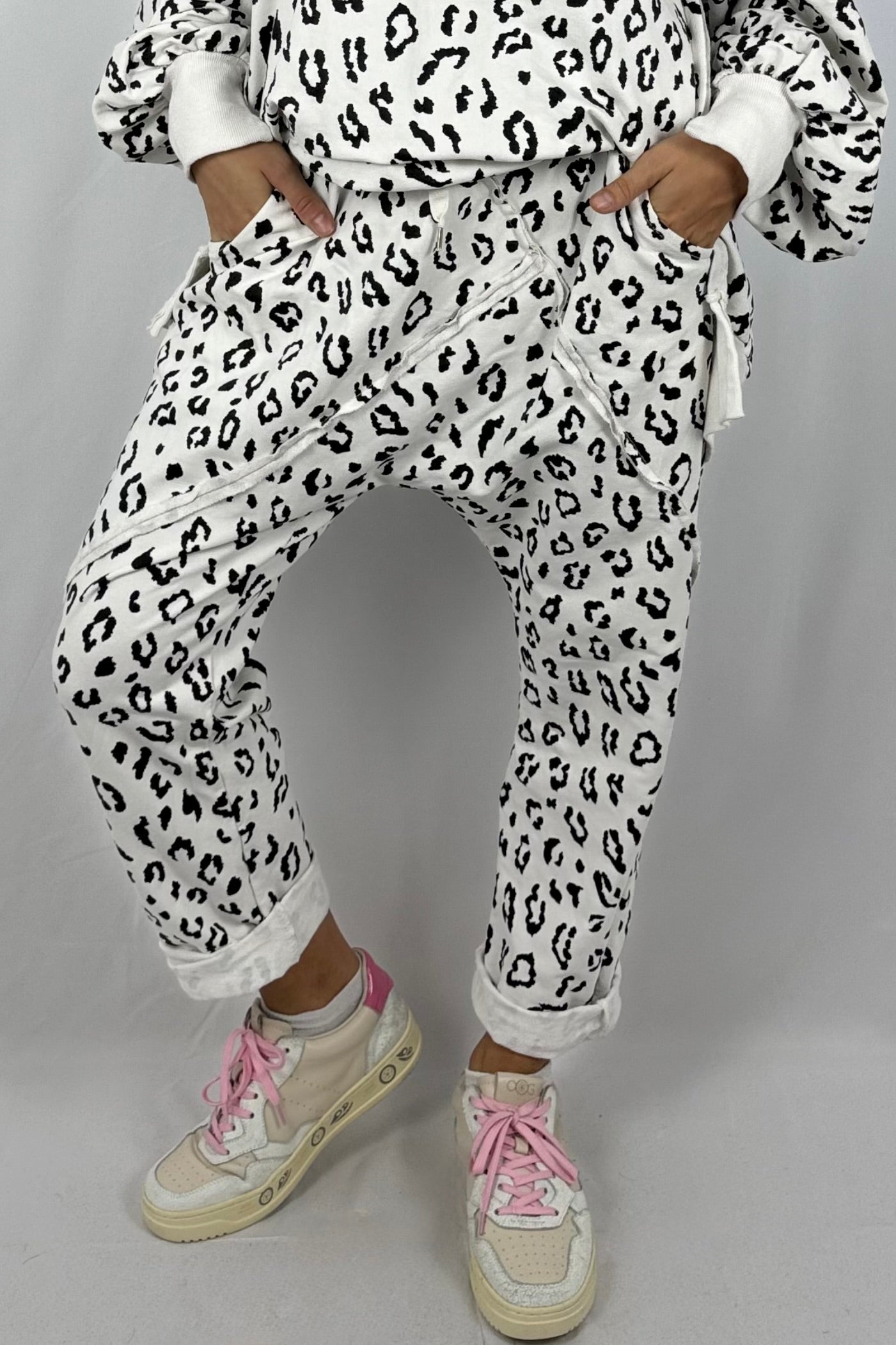 Damen Leo Jogpants – Oversize-Weiß