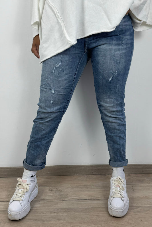 Stretch-Damenjeans mit Kordelzug – sportlich & bequem