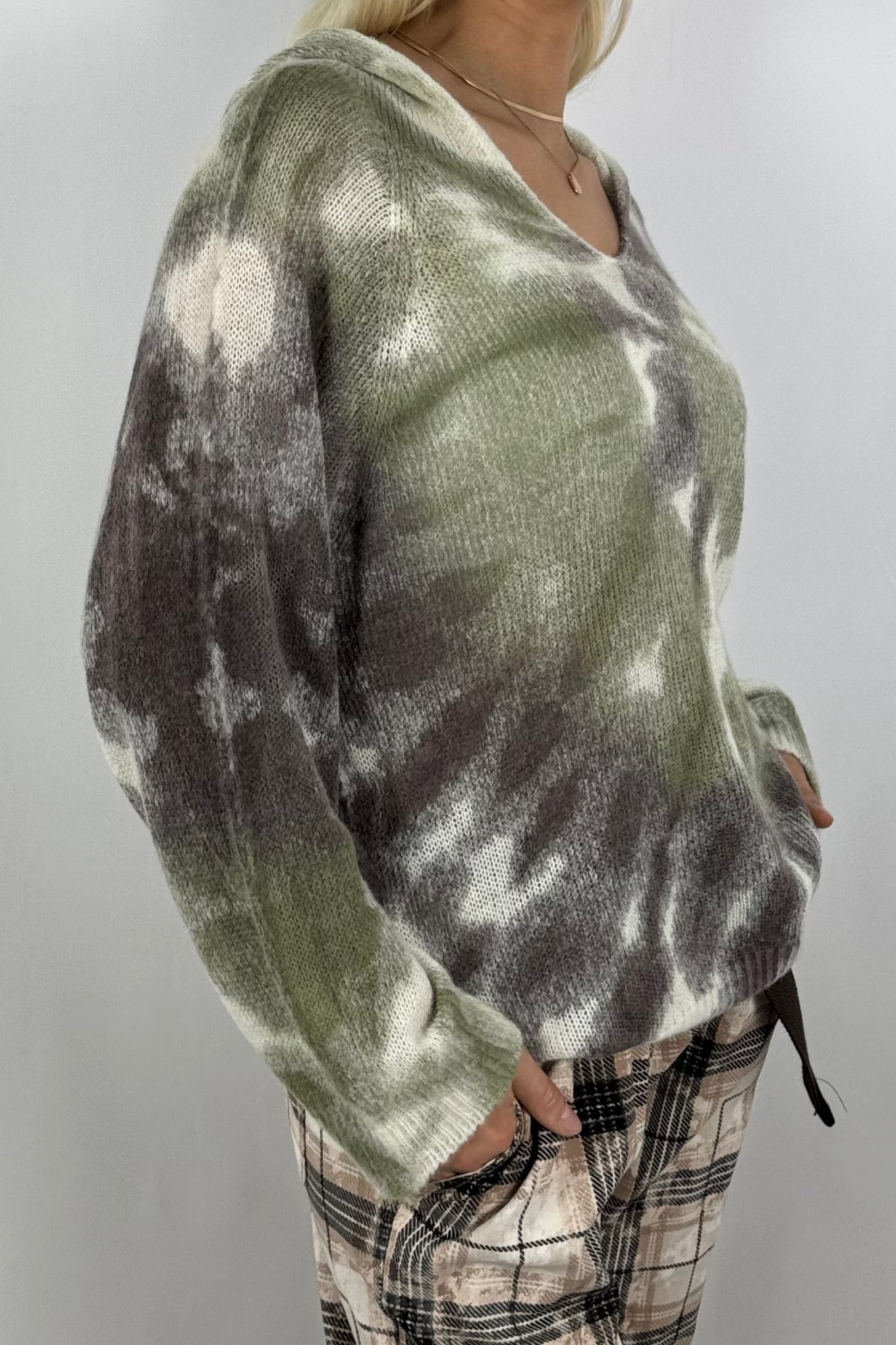 Damen Strickpullover – Weicher Farbverlauf-Khaki