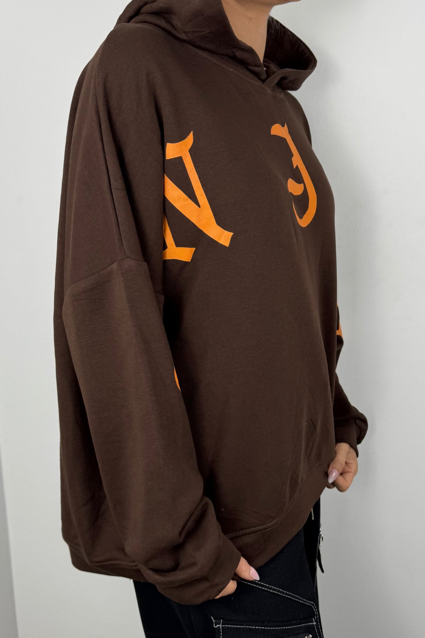Oversize Hoodie „ENJOY“ –Choco