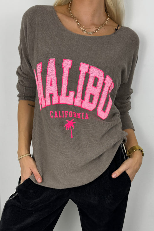 Damen Shirt mit Malibu-Print und lockerem Schnitt-Mud