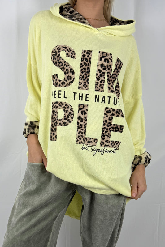 Oversize Hoodie mit Print-Gelb