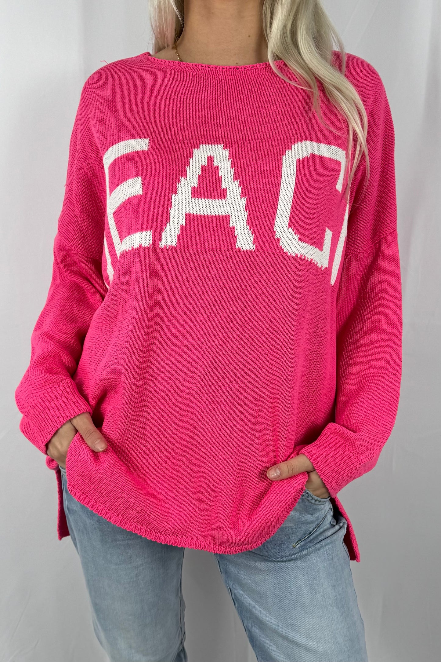 Damen Strickpullover „BEACH“ –Pink