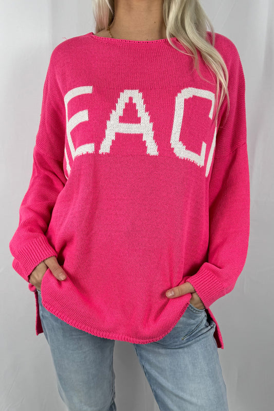 Damen Strickpullover „BEACH“ –Pink