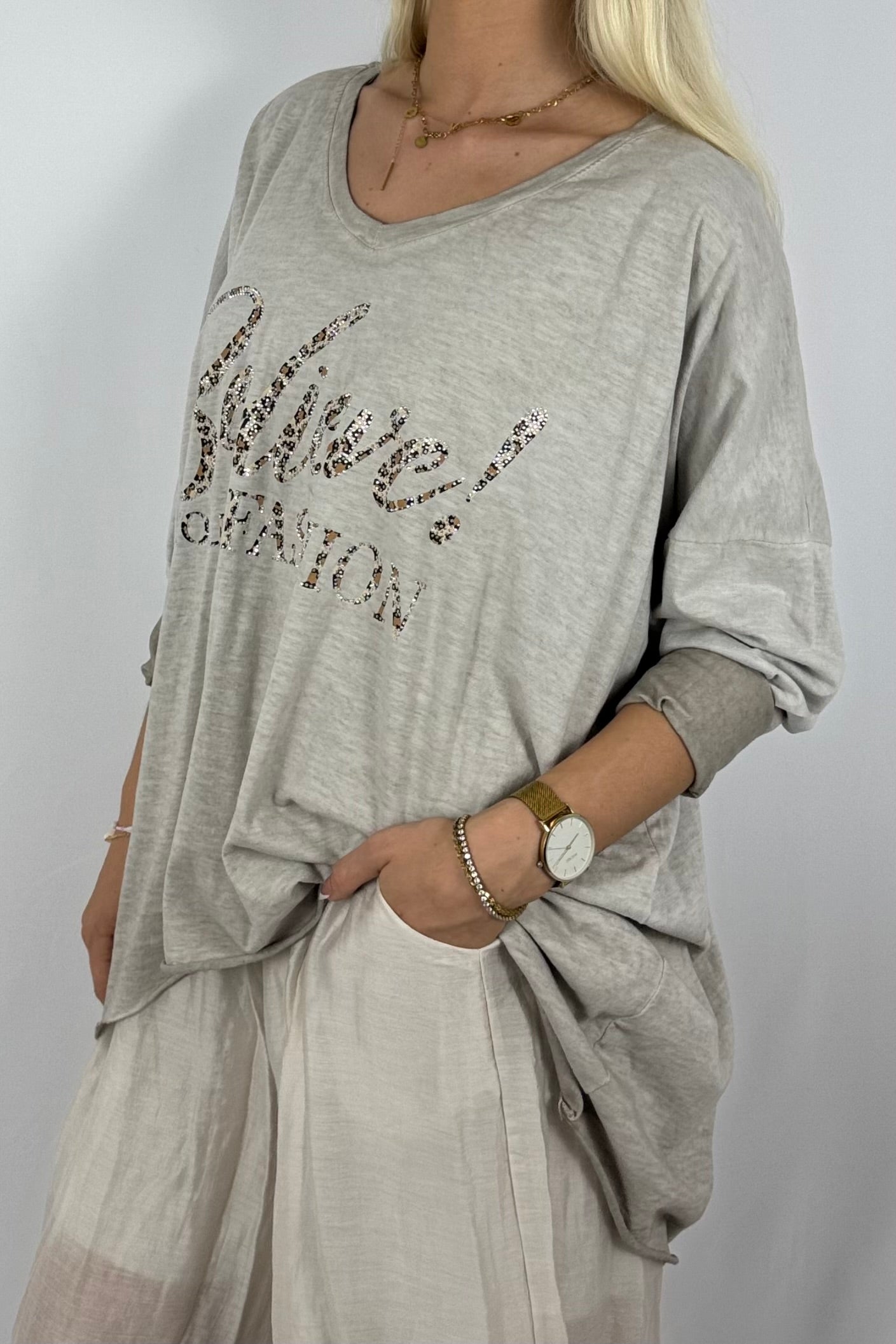 Oversize-Shirt mit Statement-Print-Mud
