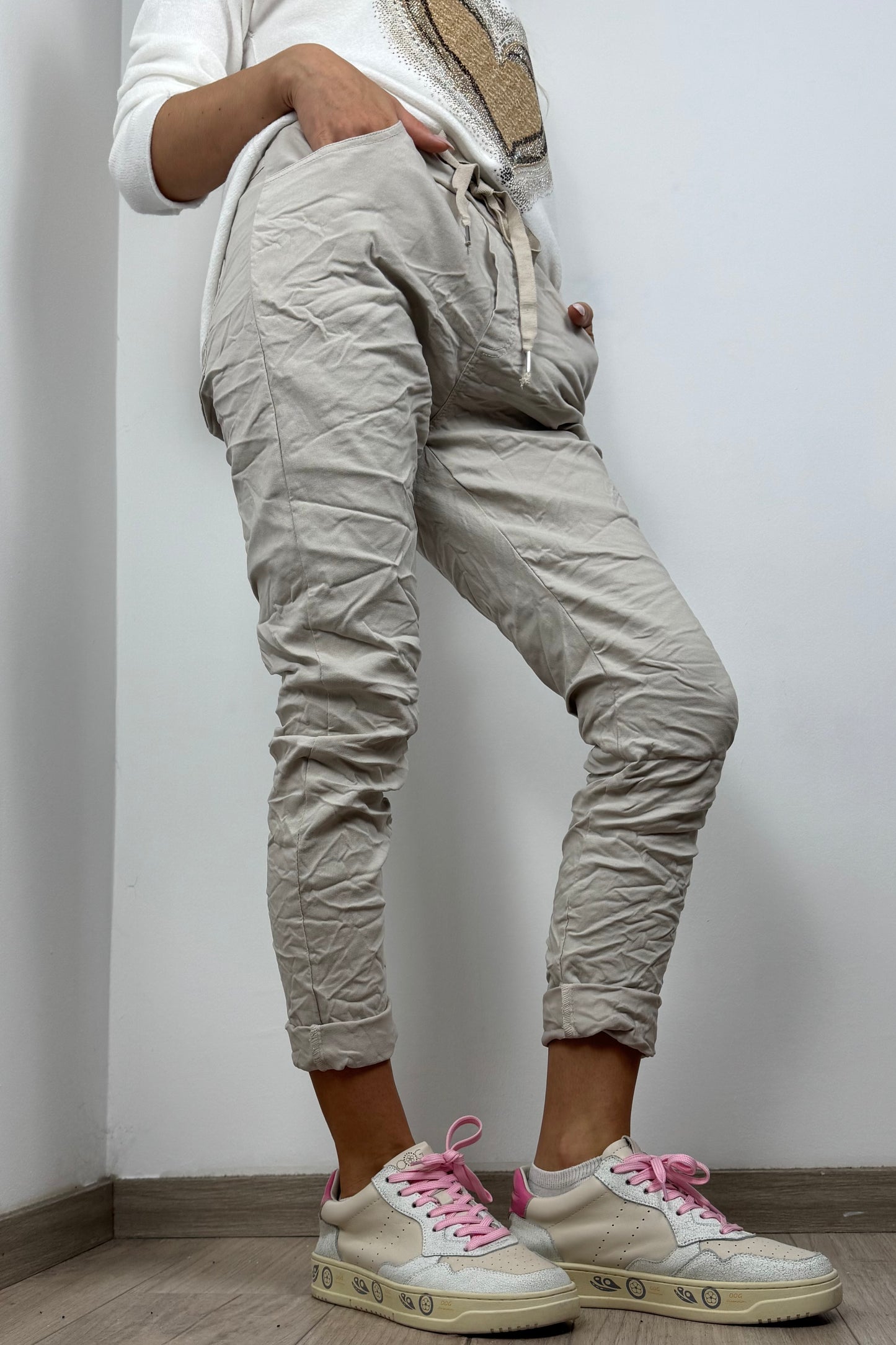 Damen Hose mit Kordelzug – Einheitsgröße 36-42