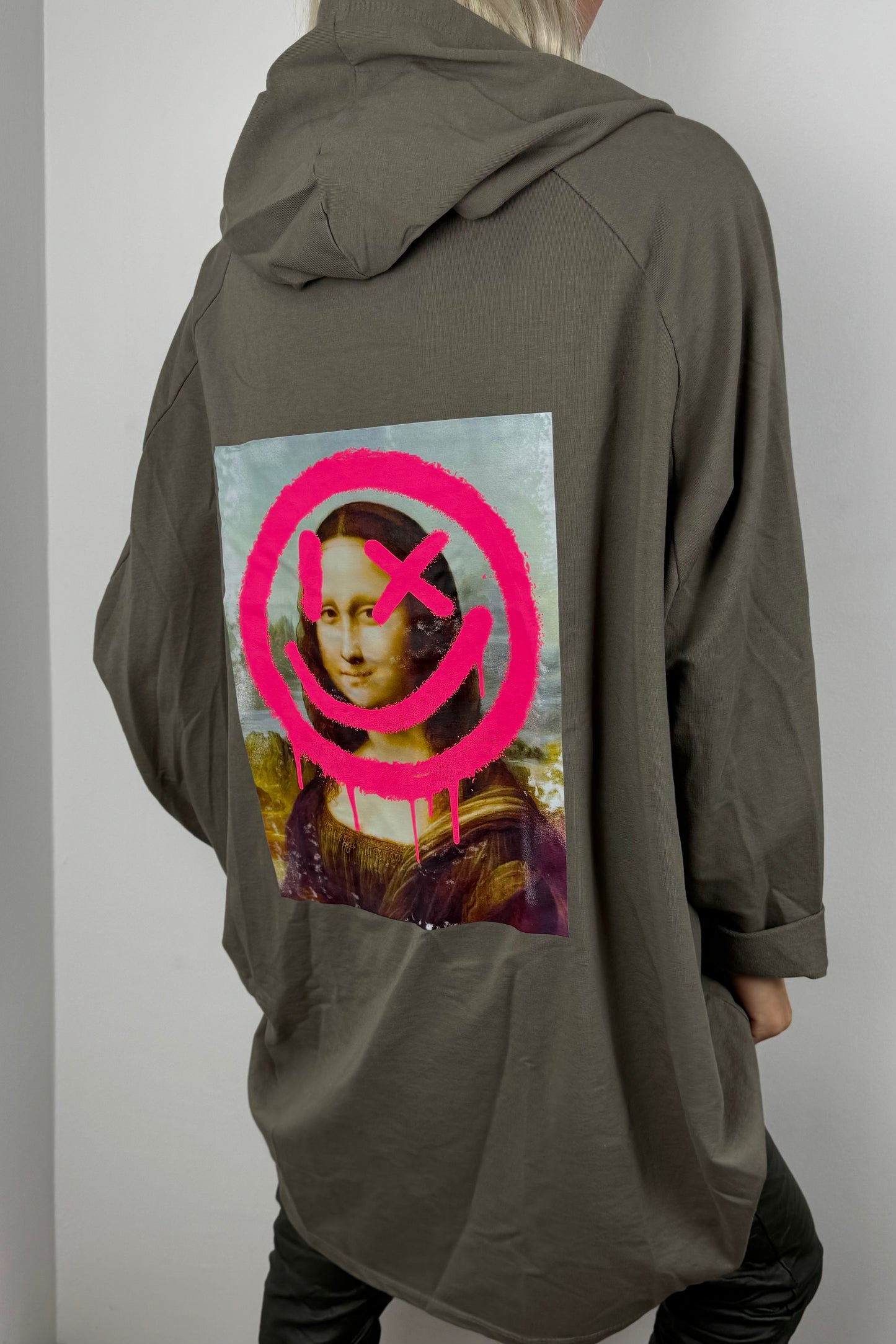 Oversize Hoodie mit Art-Print Rückseite –Mud