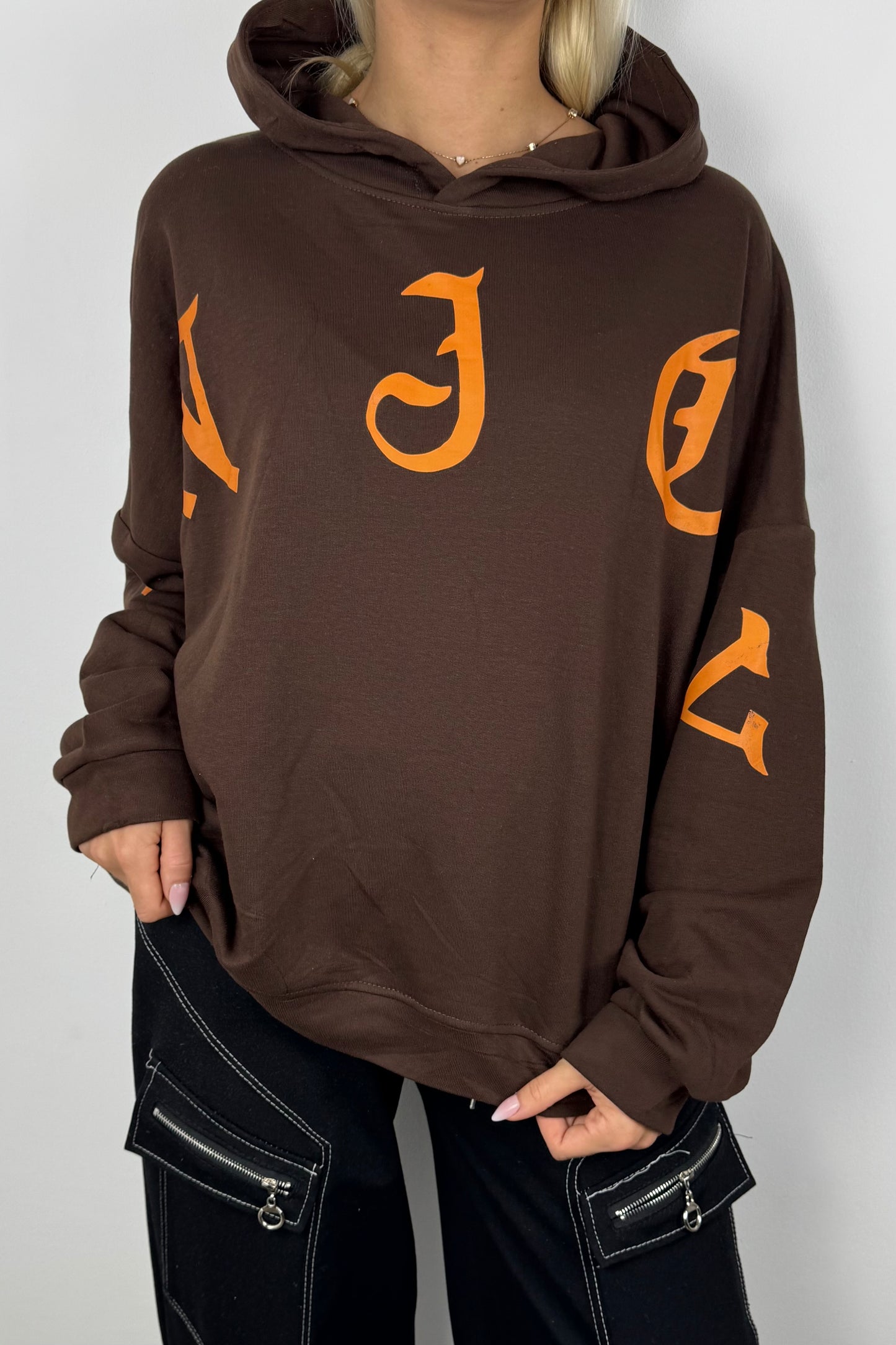 Oversize Hoodie „ENJOY“ –Choco