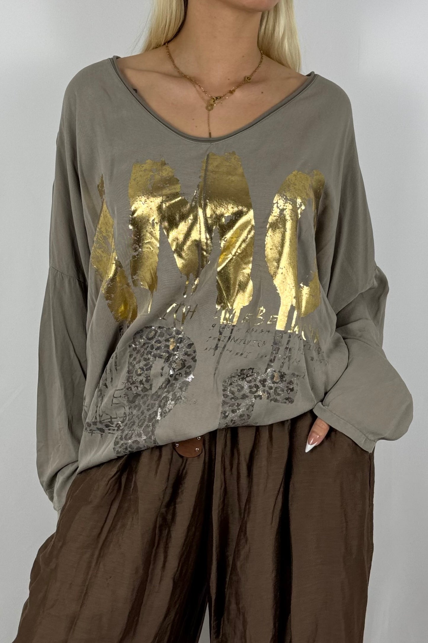 Oversize-Shirt mit Statement-Print-Mud