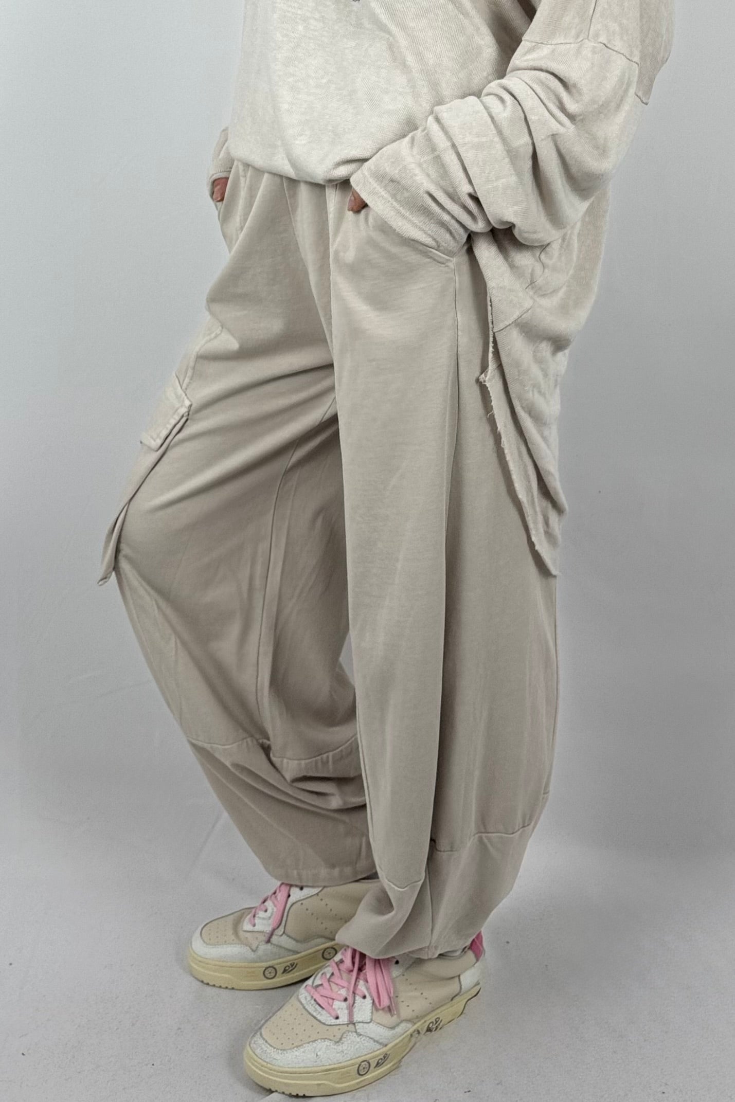 Damen Cargo-Hose – lässiger Freizeitlook-Beige