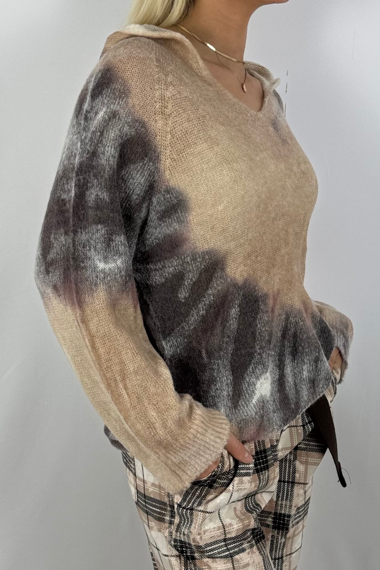 Damen Strickpullover – Weicher Farbverlauf-Schoko