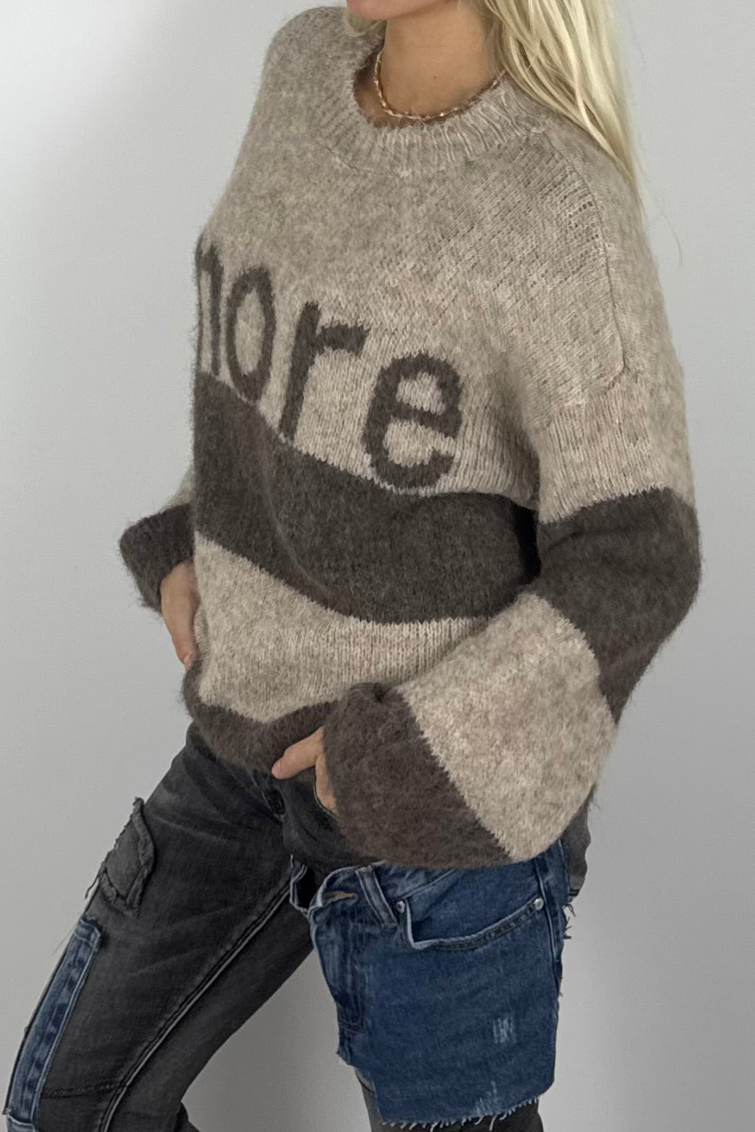 Damen Strickpullover „Amore“ – Mud