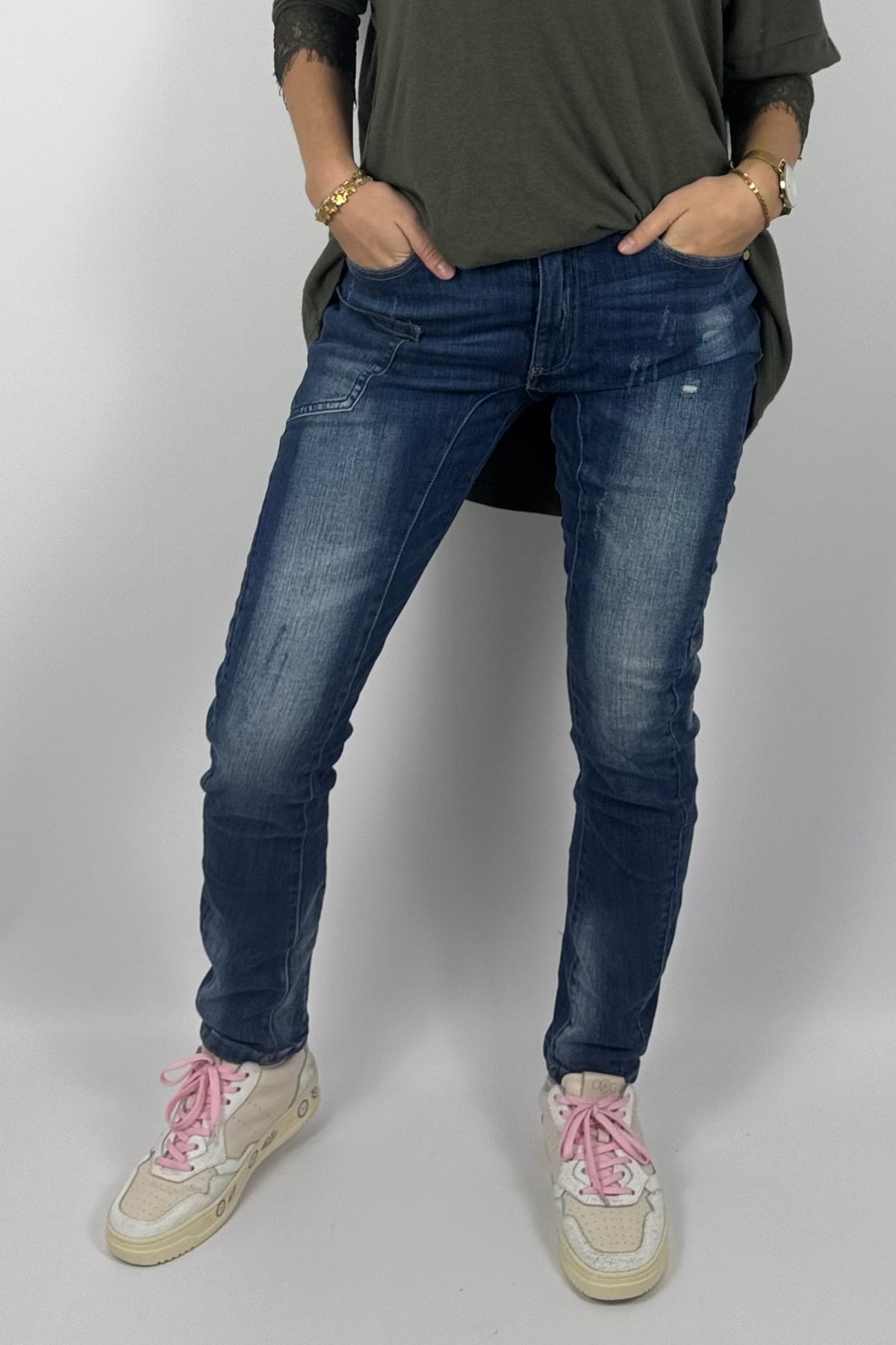 Damen Jeans im Used-Look – Blau