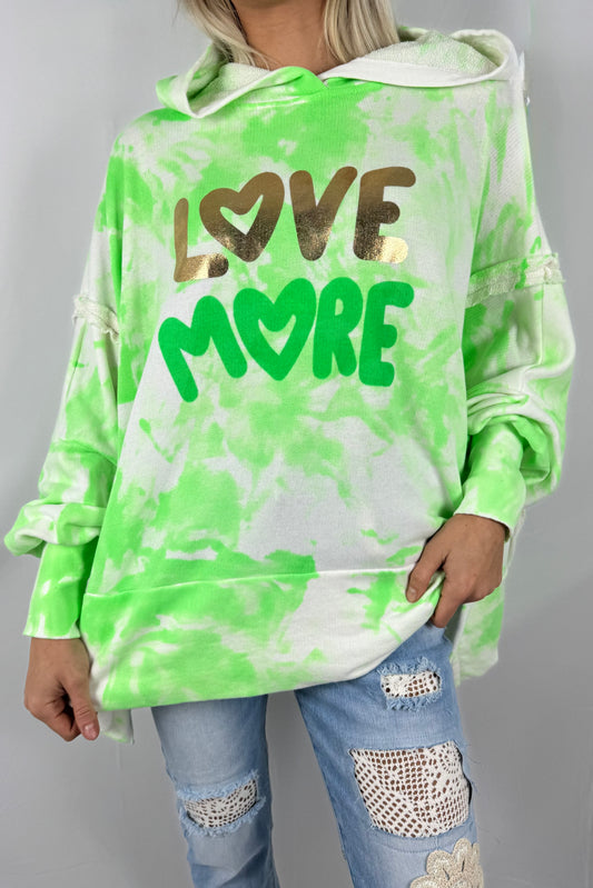 Oversize Pullover „Love More“-Grün
