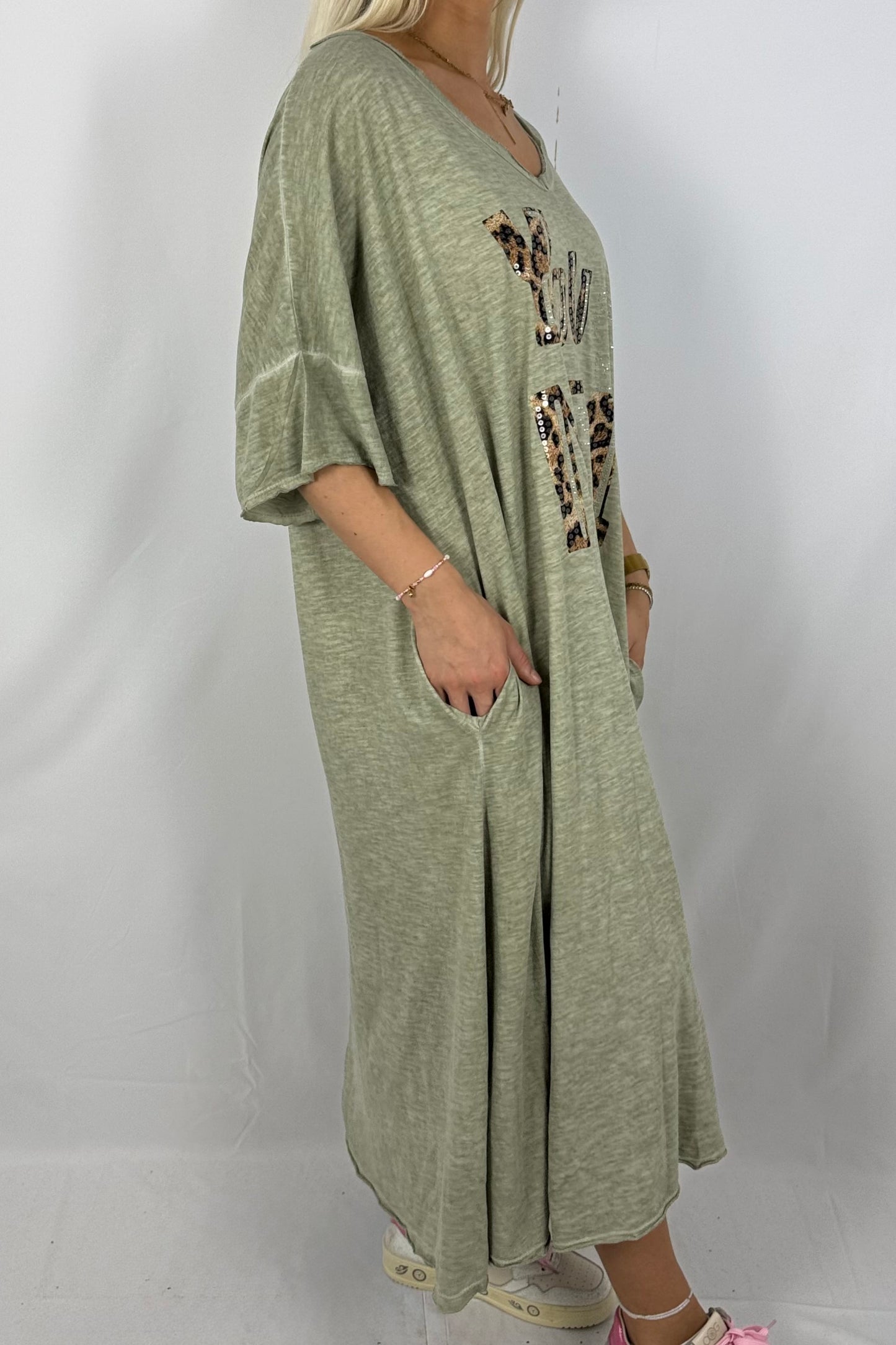 Kleid „You N°1“ mit Leo-Print-Khaki
