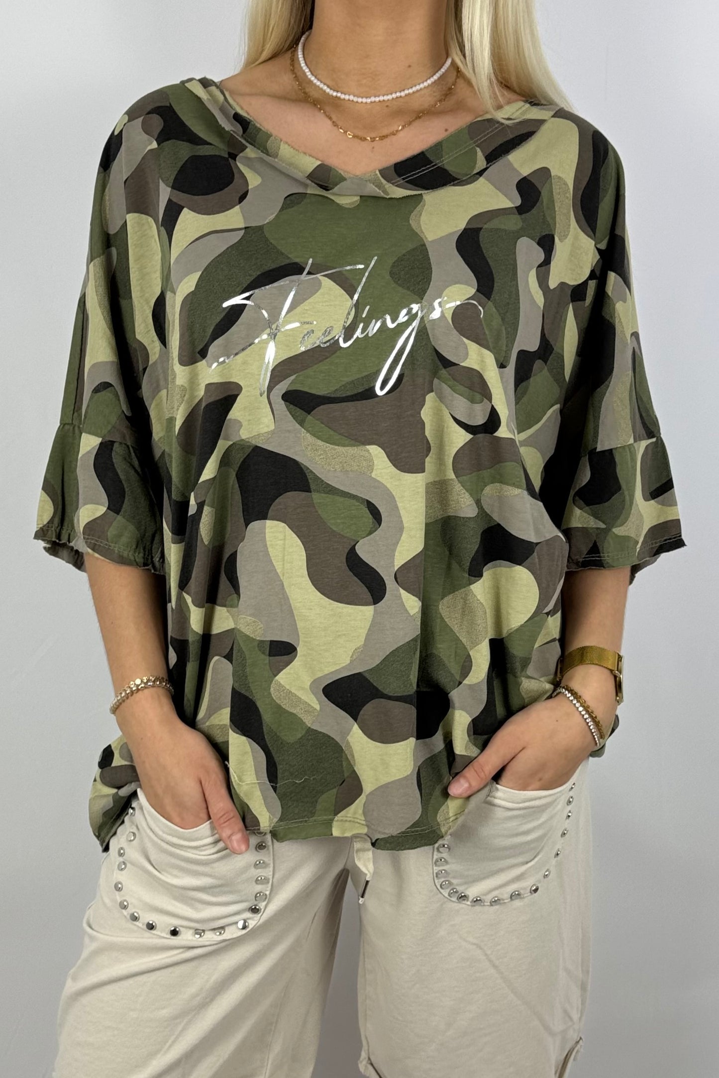 Oversize-Shirt im Camouflage-Look-Mud