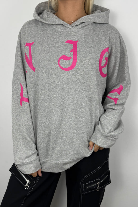 Oversize Hoodie „ENJOY“ –Grau