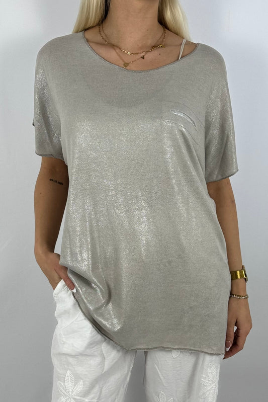 Glitzer-Shirt mit Pailletten-Detail – elegant & bequem-Mud