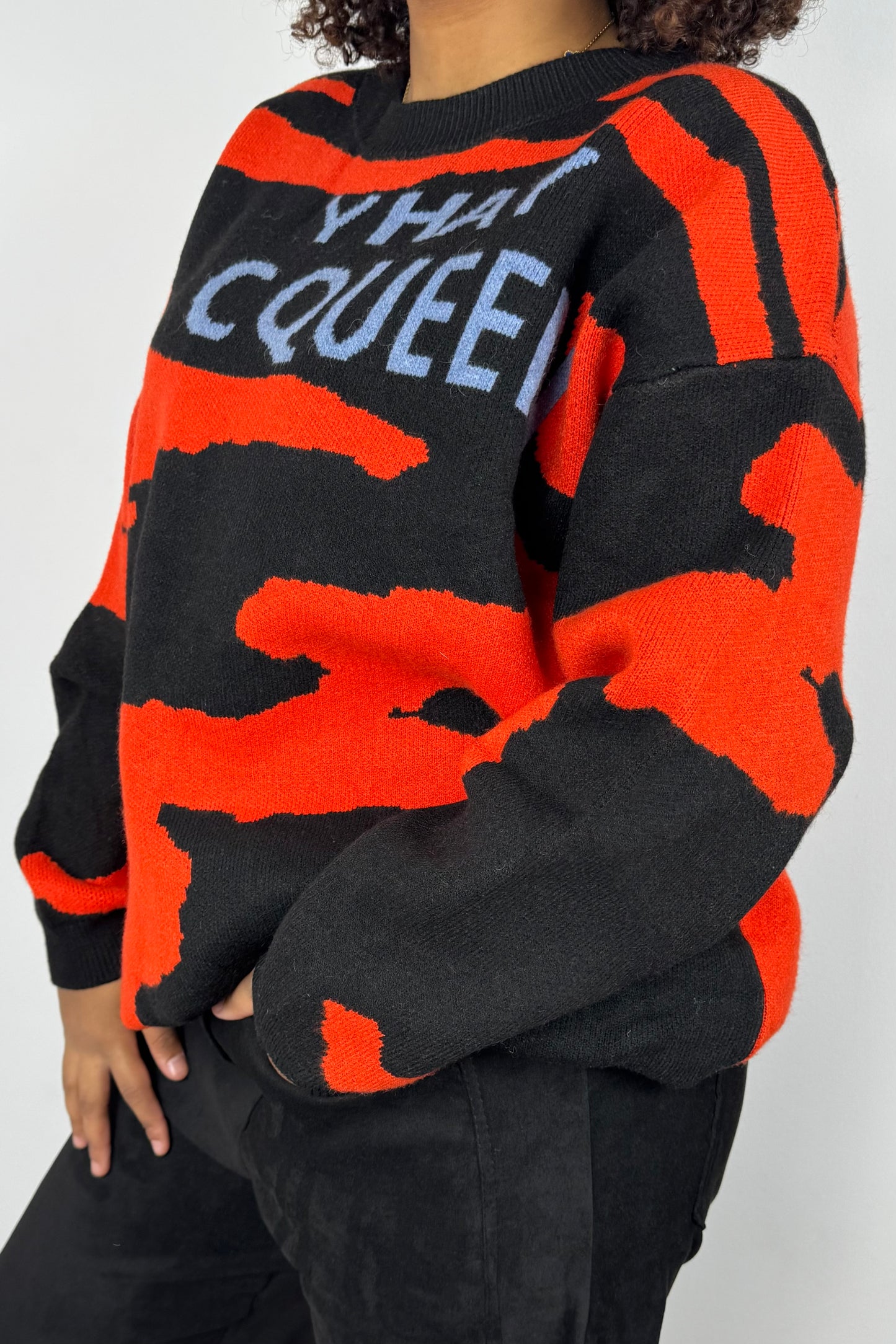 Strickpullover „Y Hay Queen“ – Orange