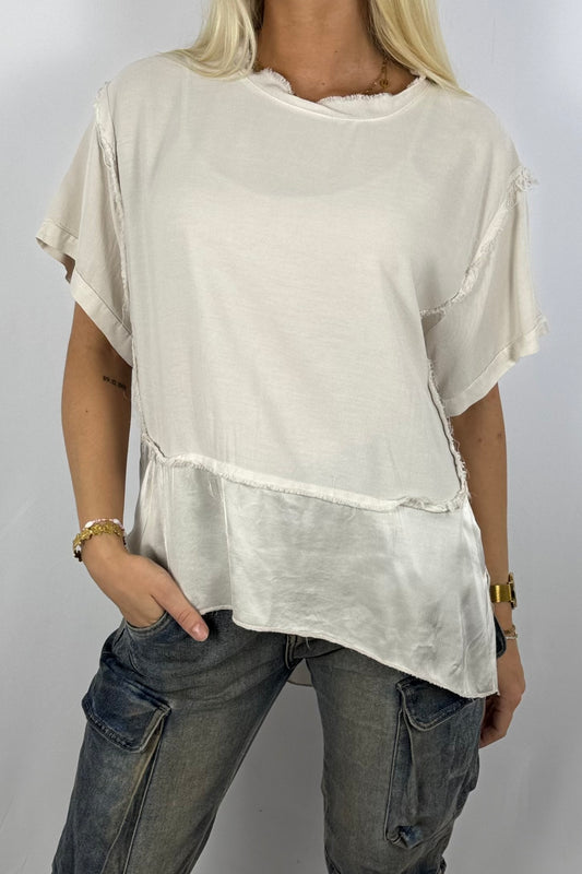 Damen Bluse mit Lagenlook –Beige
