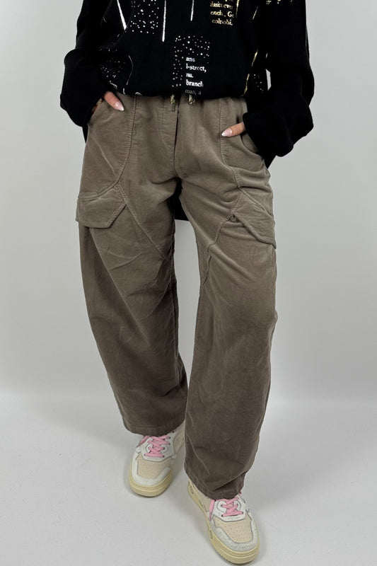 Lässige Baggy-Hose mit Cargo-Taschen-Mud