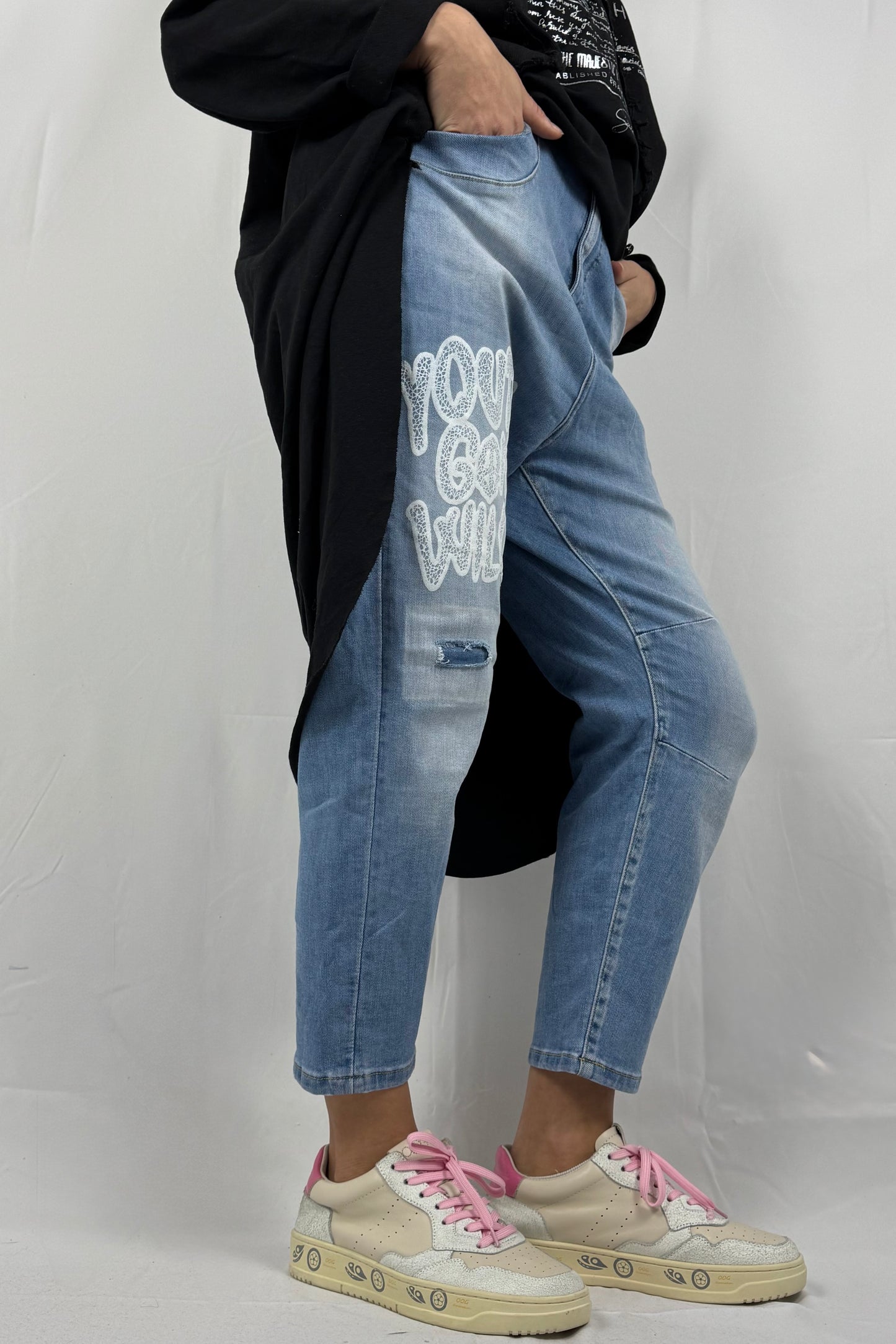 Damen Jeans mit Youth Gone Wild Print