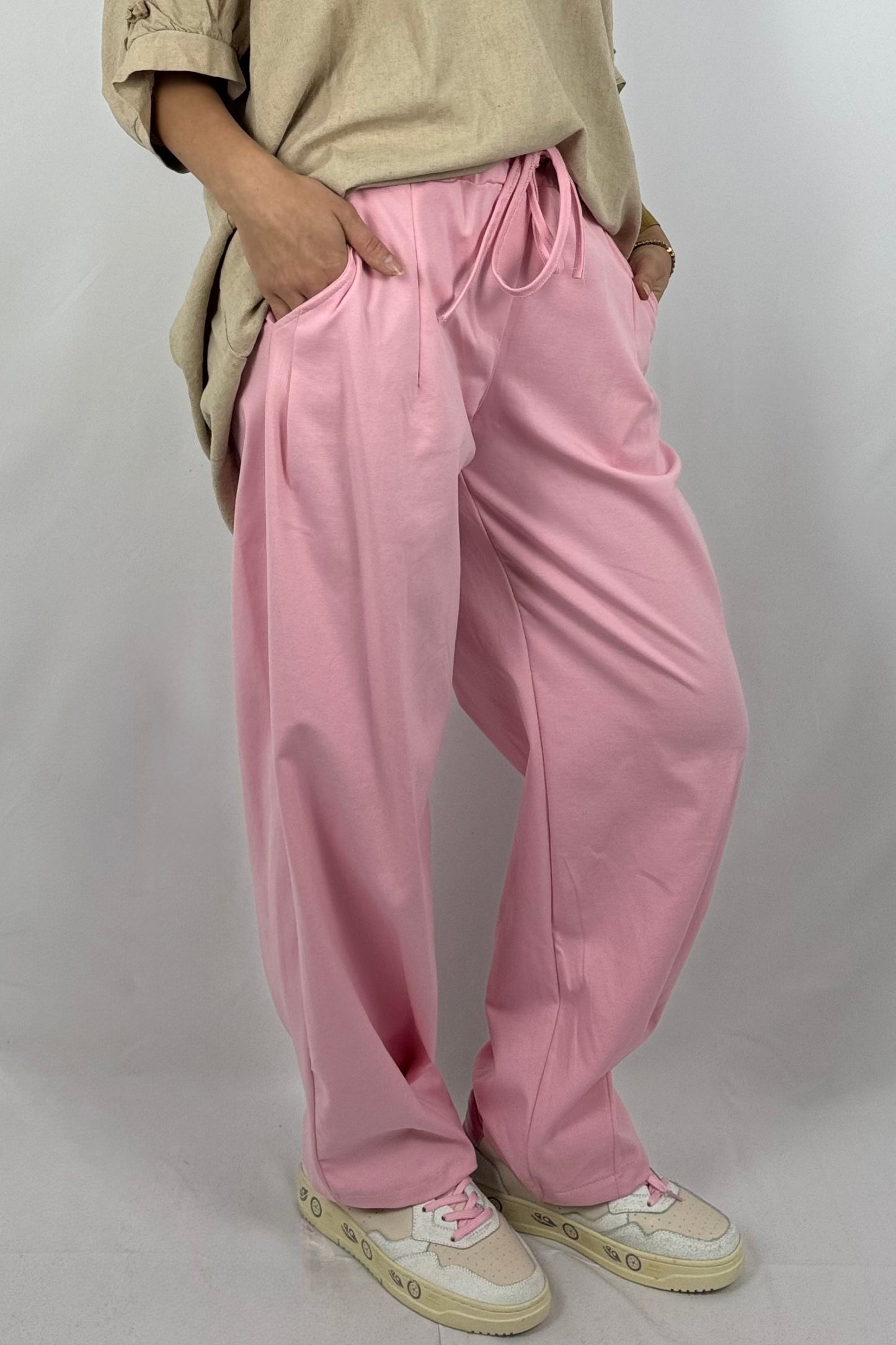 Paperbag-Hose in Rosa – Komfort trifft Eleganz-Rosa