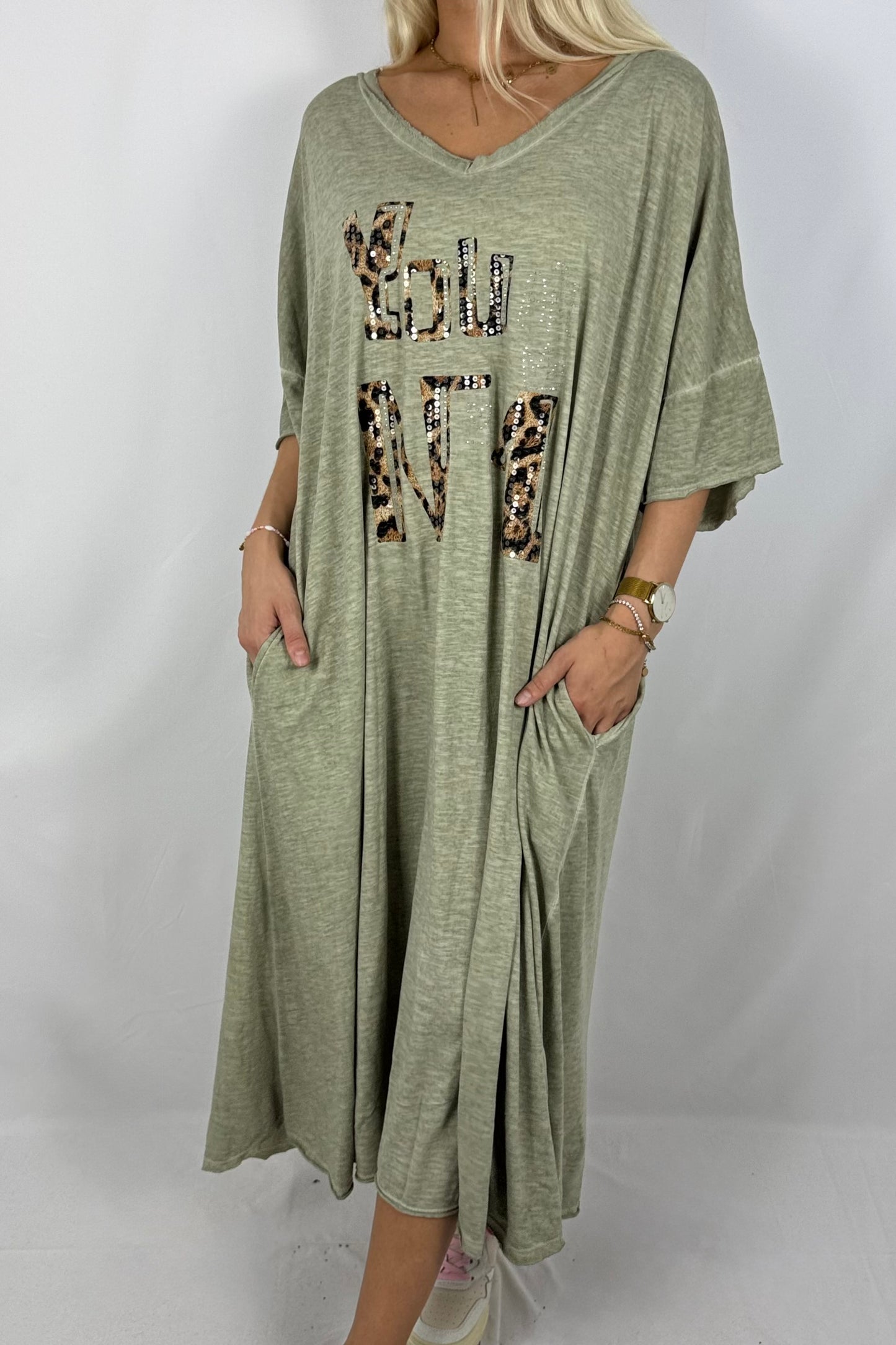 Kleid „You N°1“ mit Leo-Print-Khaki