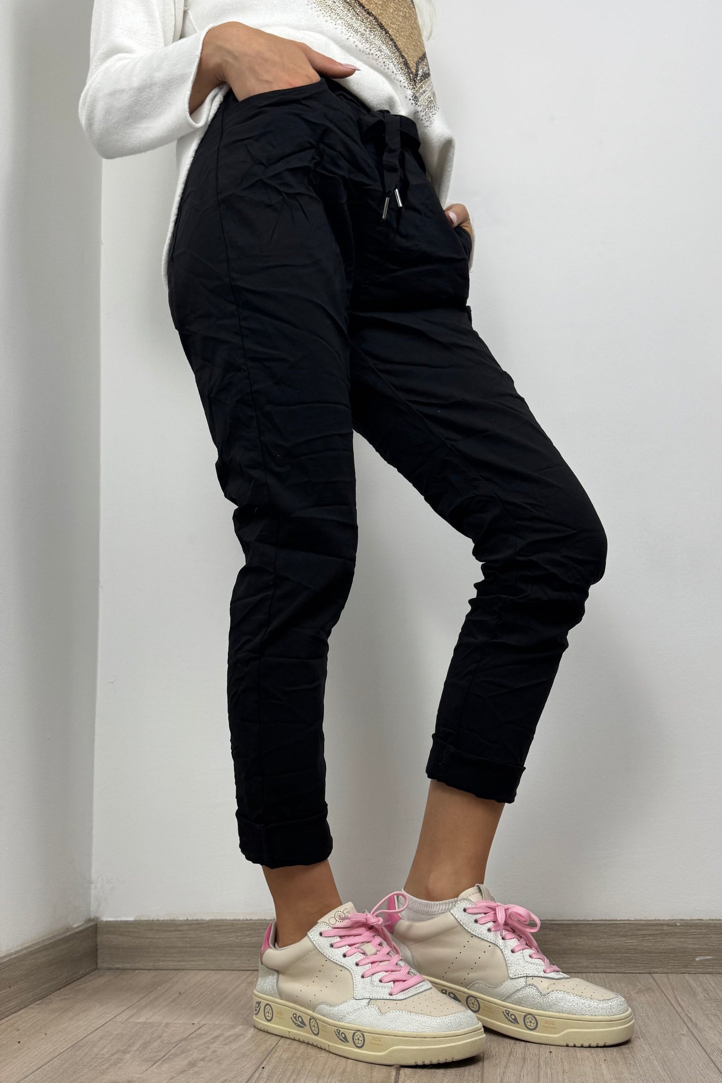 Damen Hose mit Kordelzug – Einheitsgröße 36-42