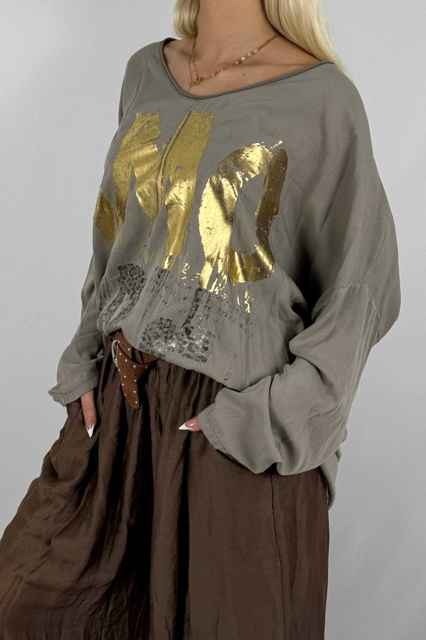 Oversize-Shirt mit Statement-Print-Mud