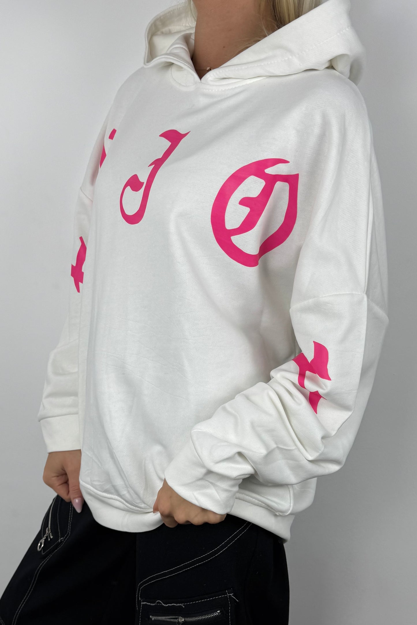 Oversize Hoodie „ENJOY“ –Weiß