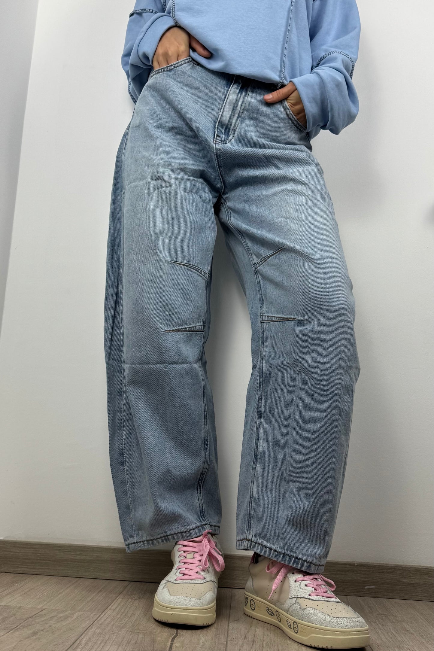 Weit geschnittene Denim Jeans