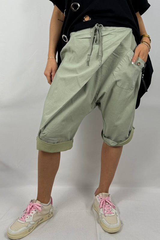 Bermuda-Shorts mit elastischem Bund-Hell Khaki