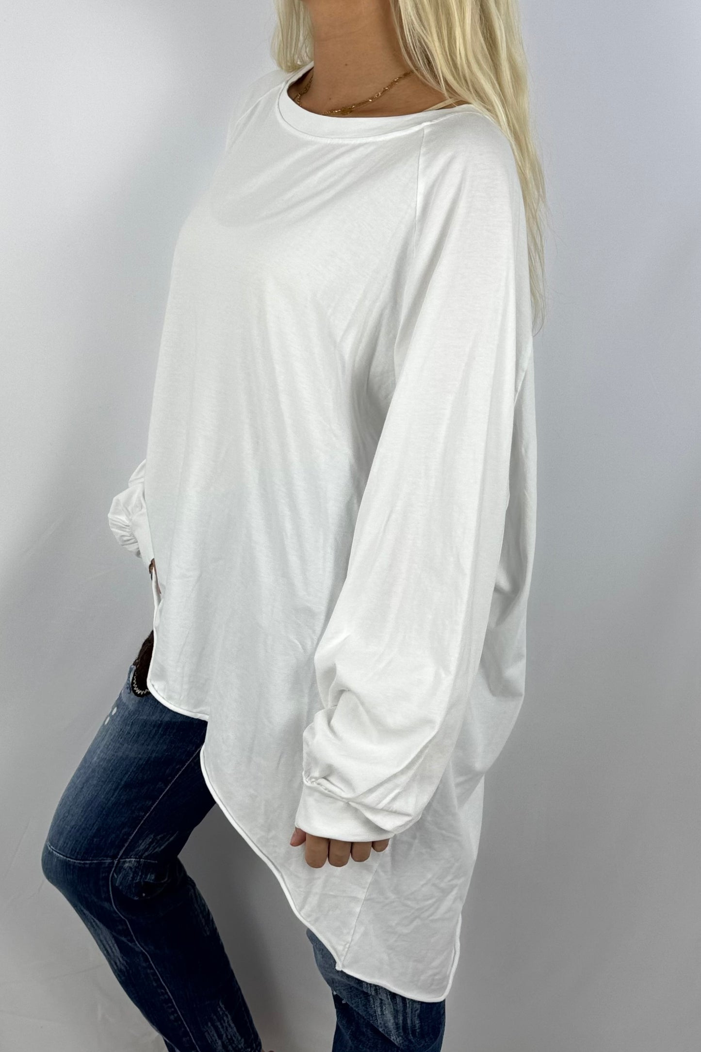 Oversize Longshirt „Wild at Heart“-Weiß