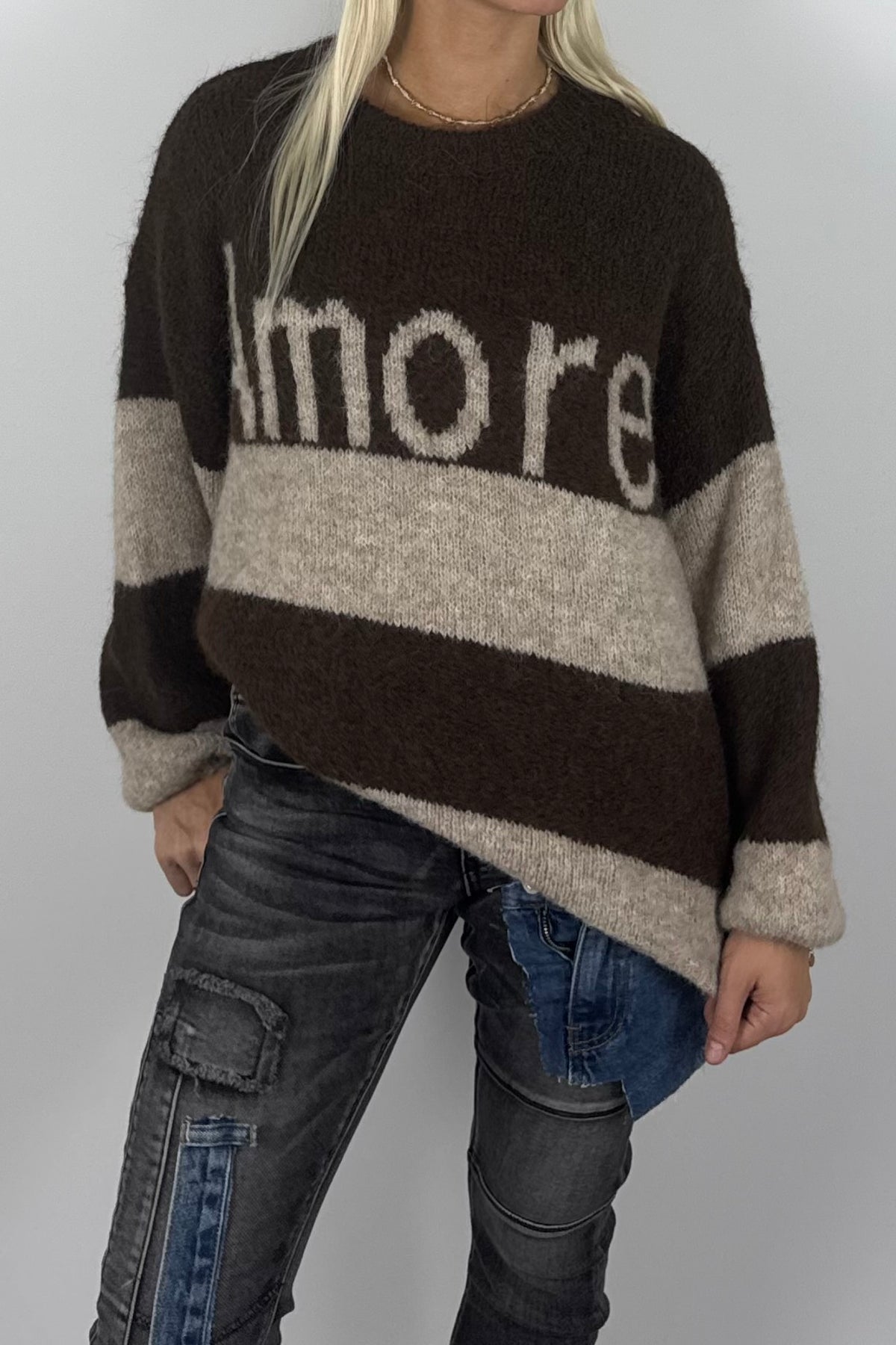 Damen Strickpullover „Amore“ –Schoko