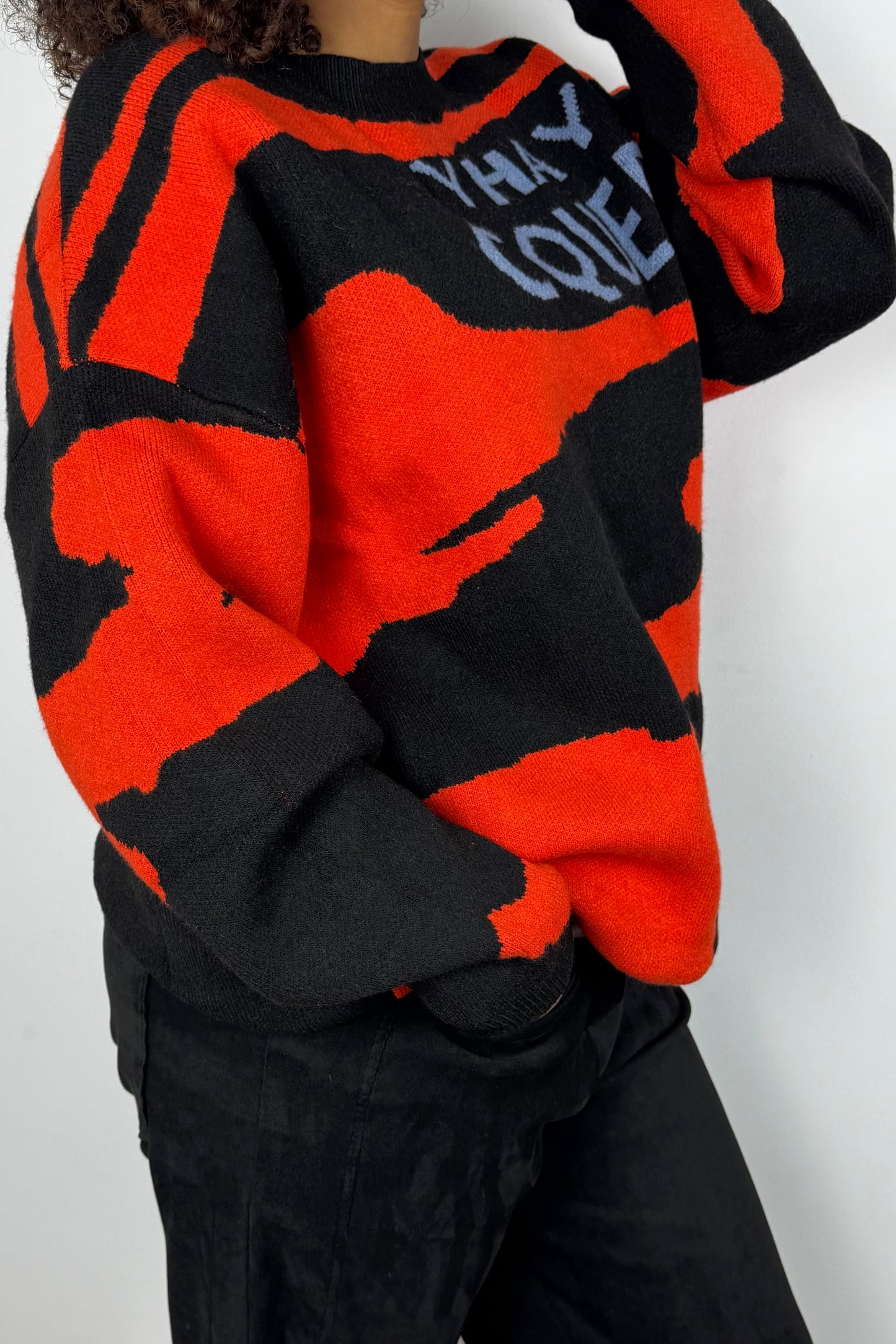 Strickpullover „Y Hay Queen“ – Orange