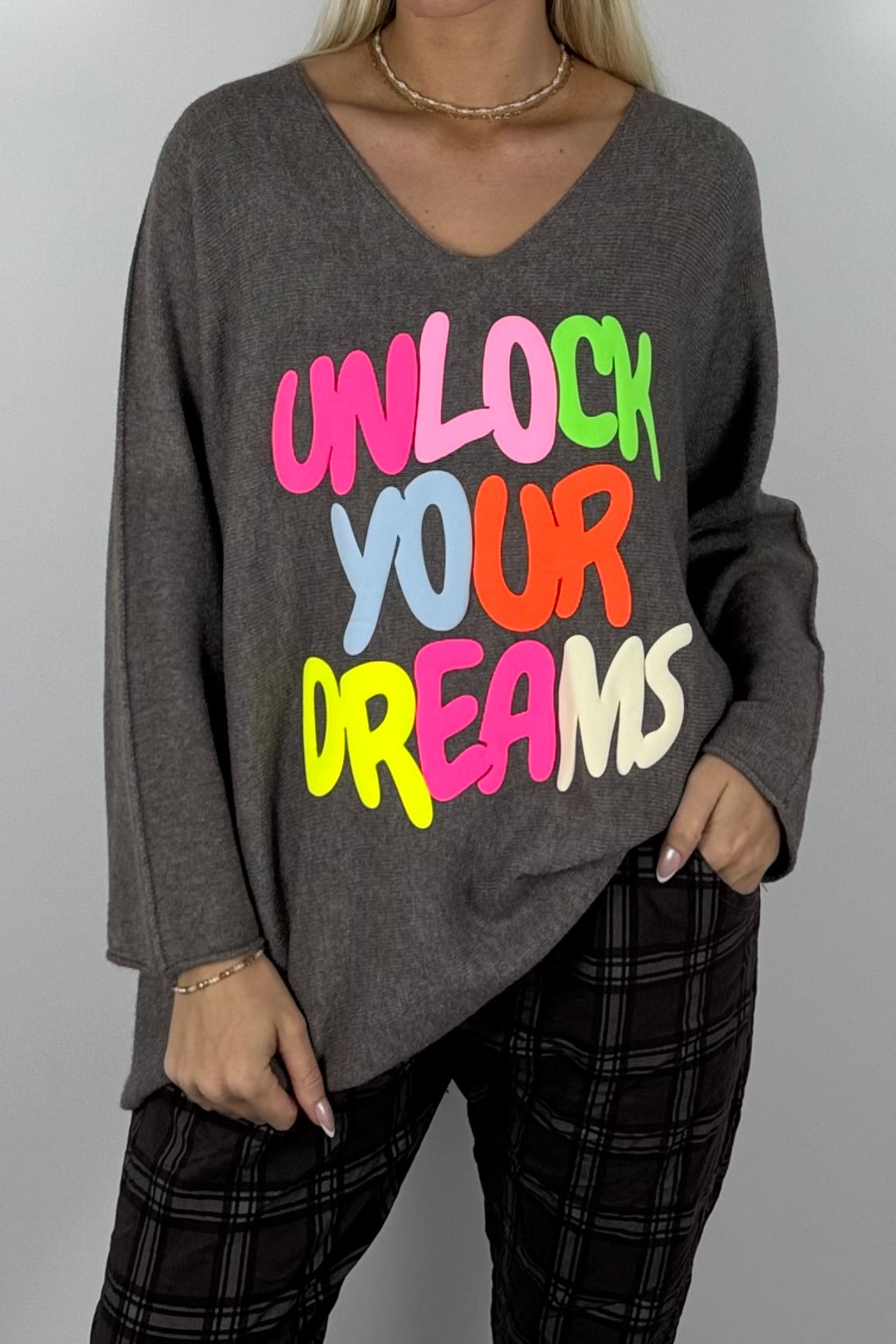 Damen Oversize-Sweatshirt mit Statement-Print-Mud