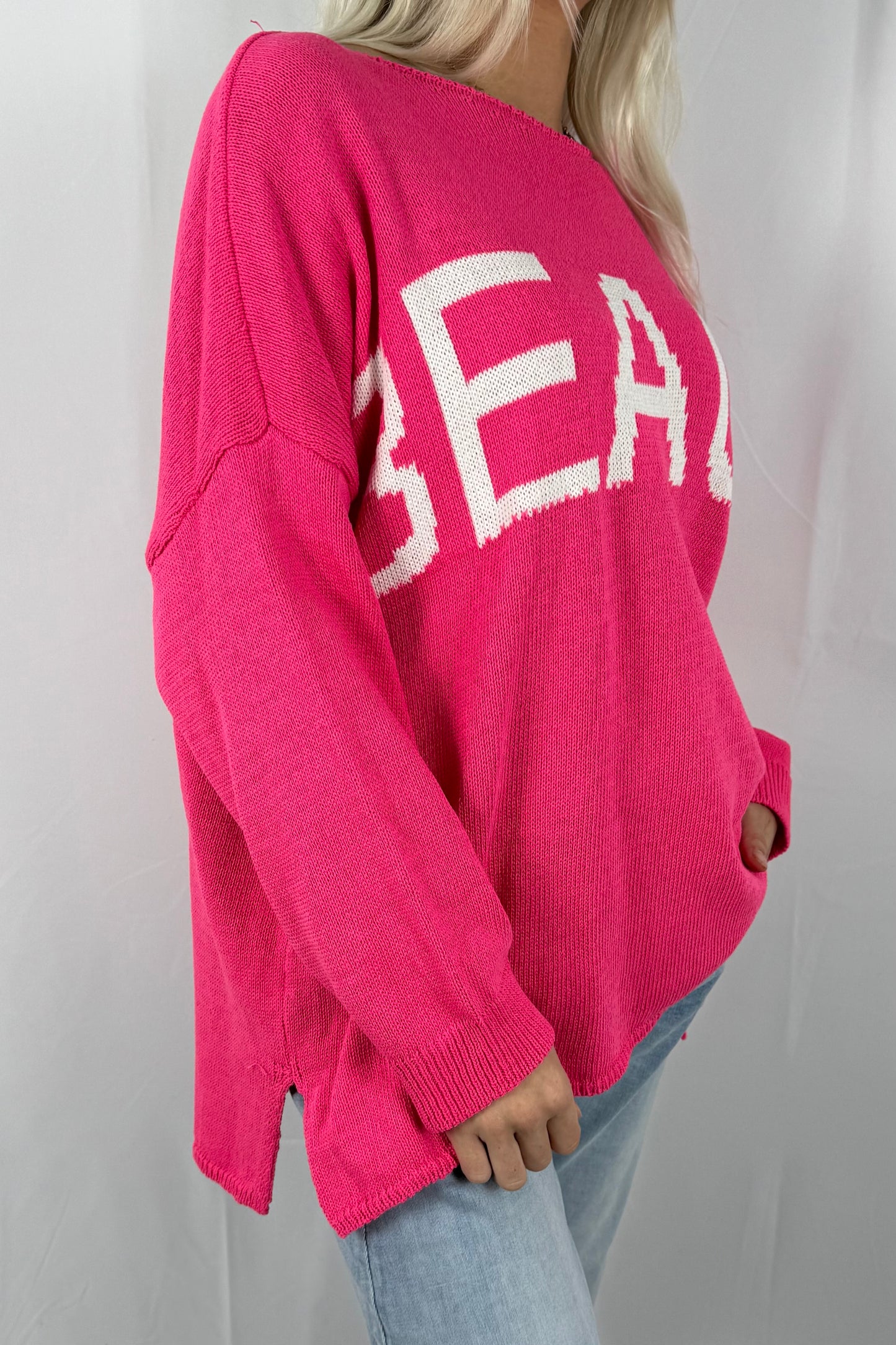 Damen Strickpullover „BEACH“ –Pink