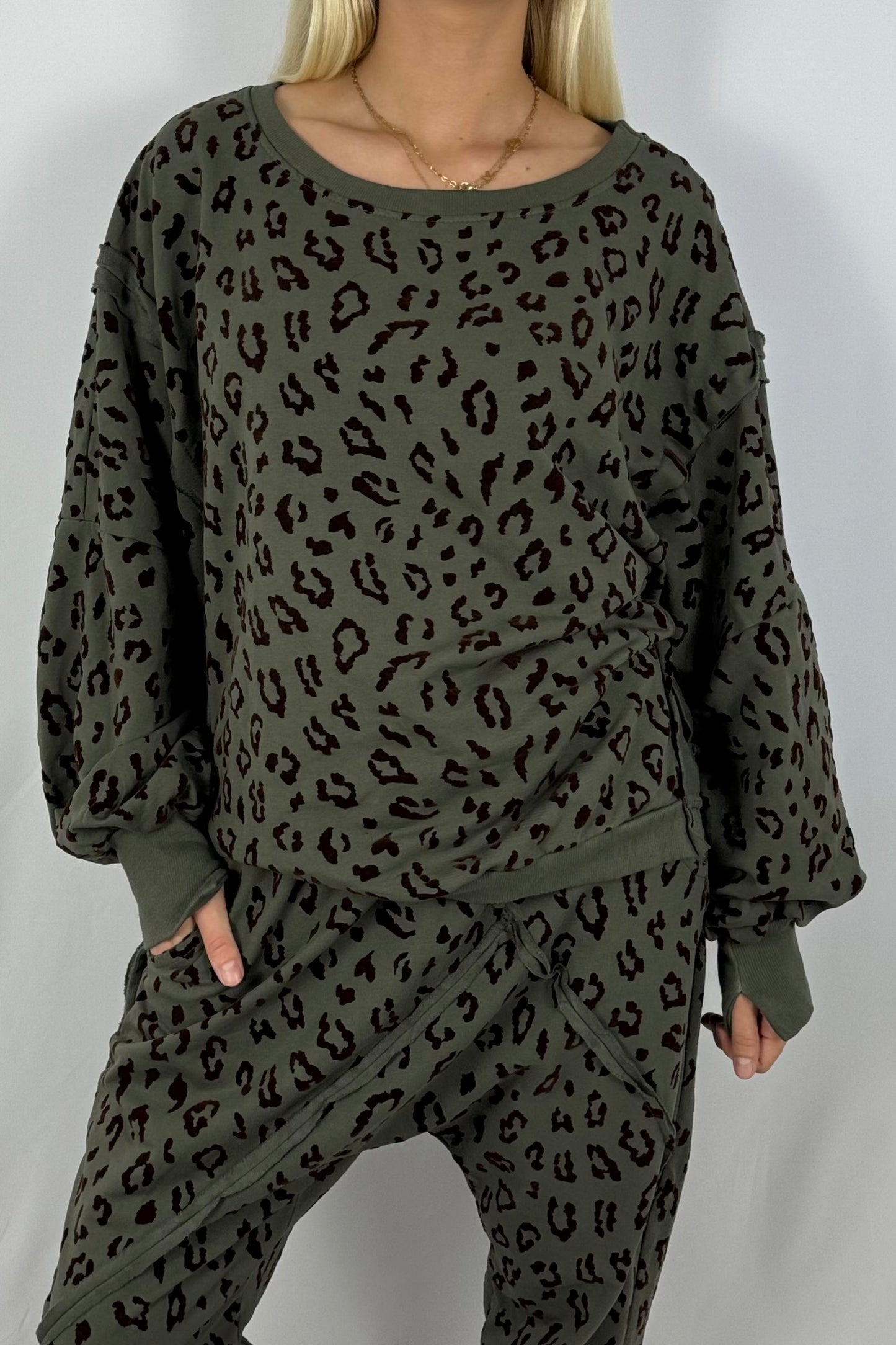 Damen Leo Sweatshirt – Oversize-Khaki