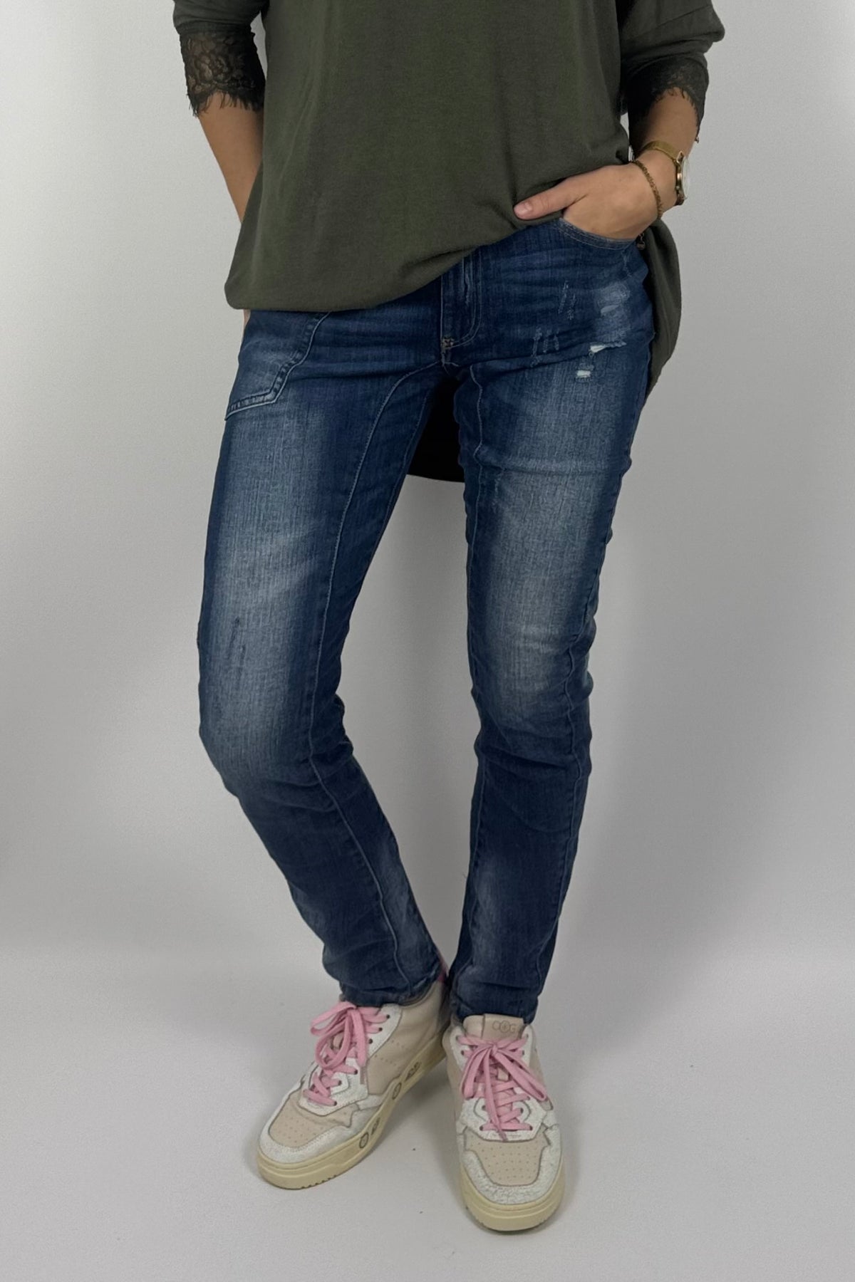 Damen Jeans im Used-Look – Blau