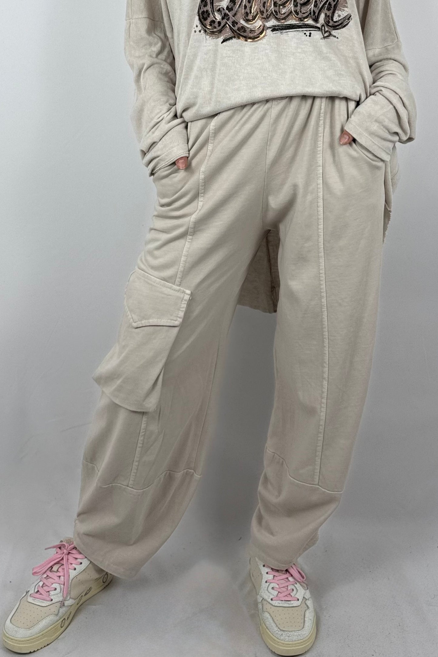 Damen Cargo-Hose – lässiger Freizeitlook-Beige