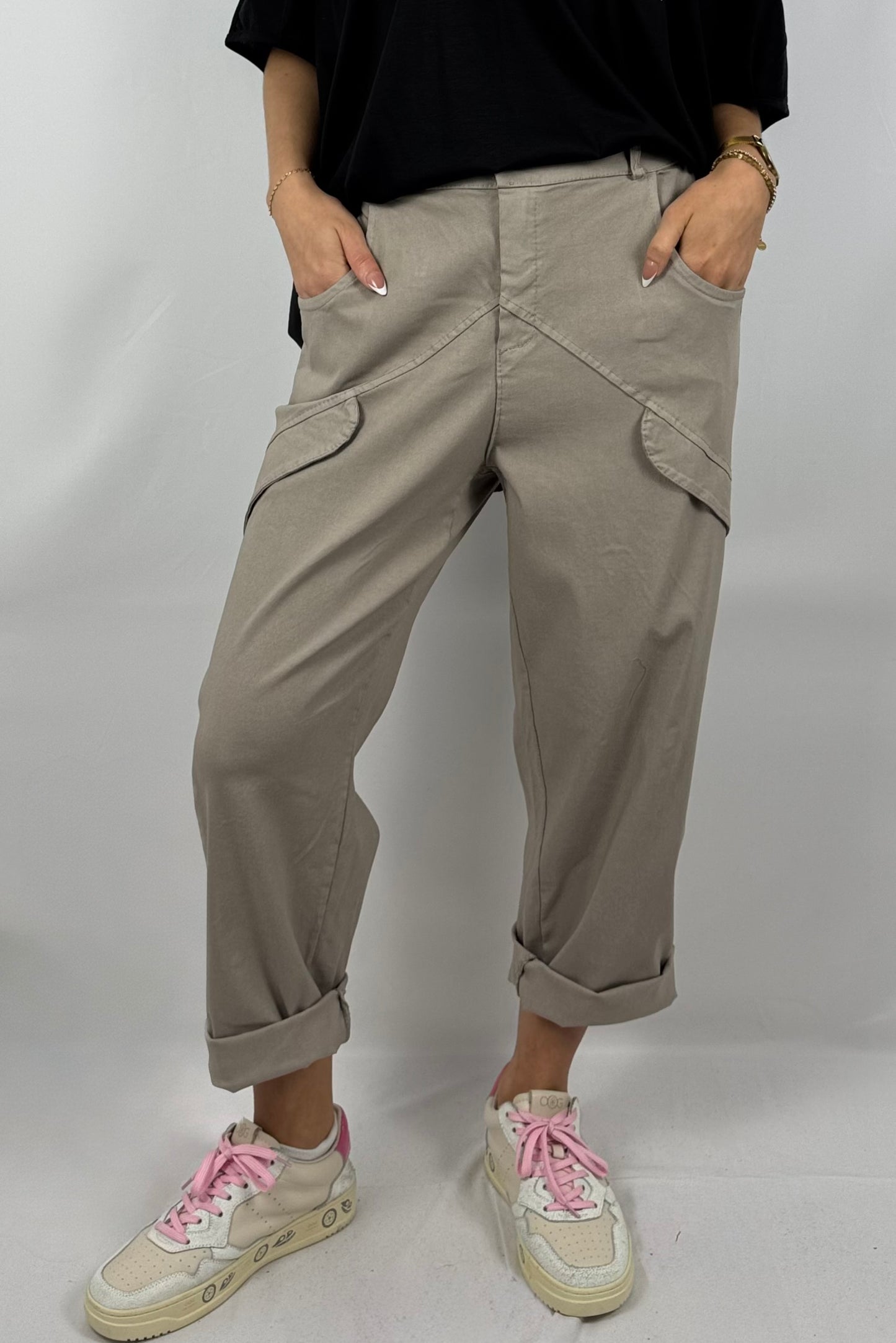 7/8-Hose mit asymmetrischen Taschen-Mud