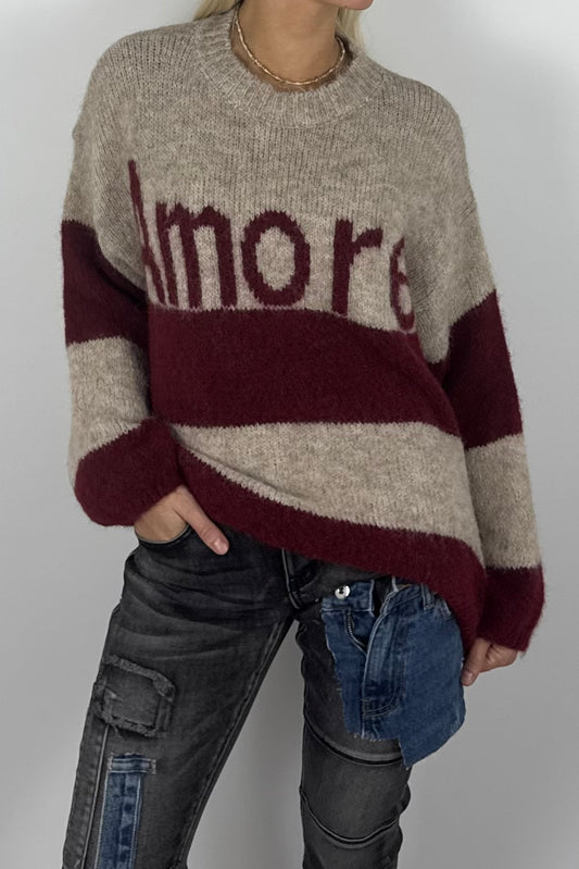 Damen Strickpullover „Amore“ –Bordeaux