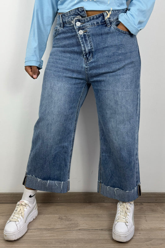 Culotte-Jeans für Damen – hoher Bund & weiter Schnitt